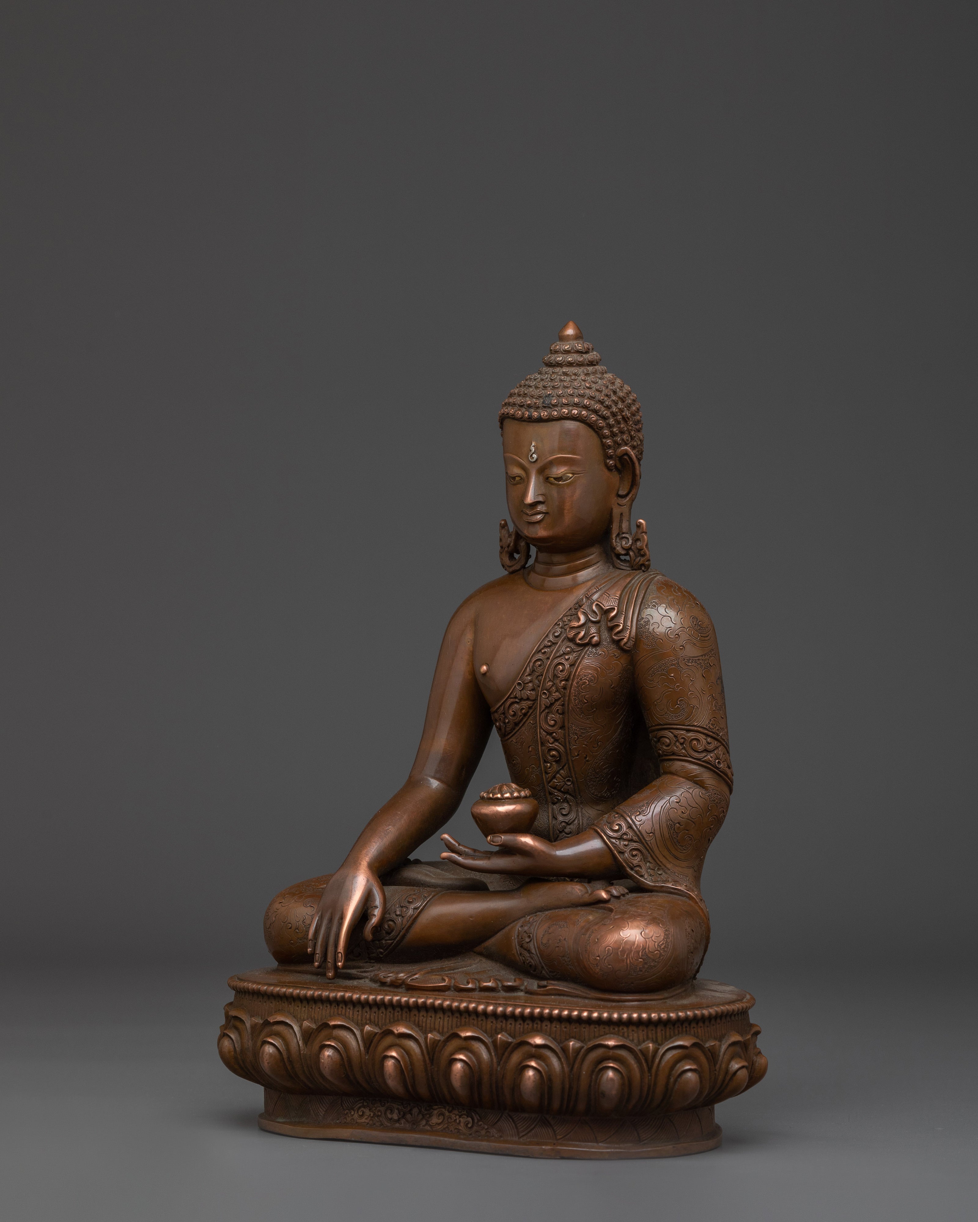 Chocolate Oxidized Shakyamuni buddha Statue | Gautama Buddha Artwork