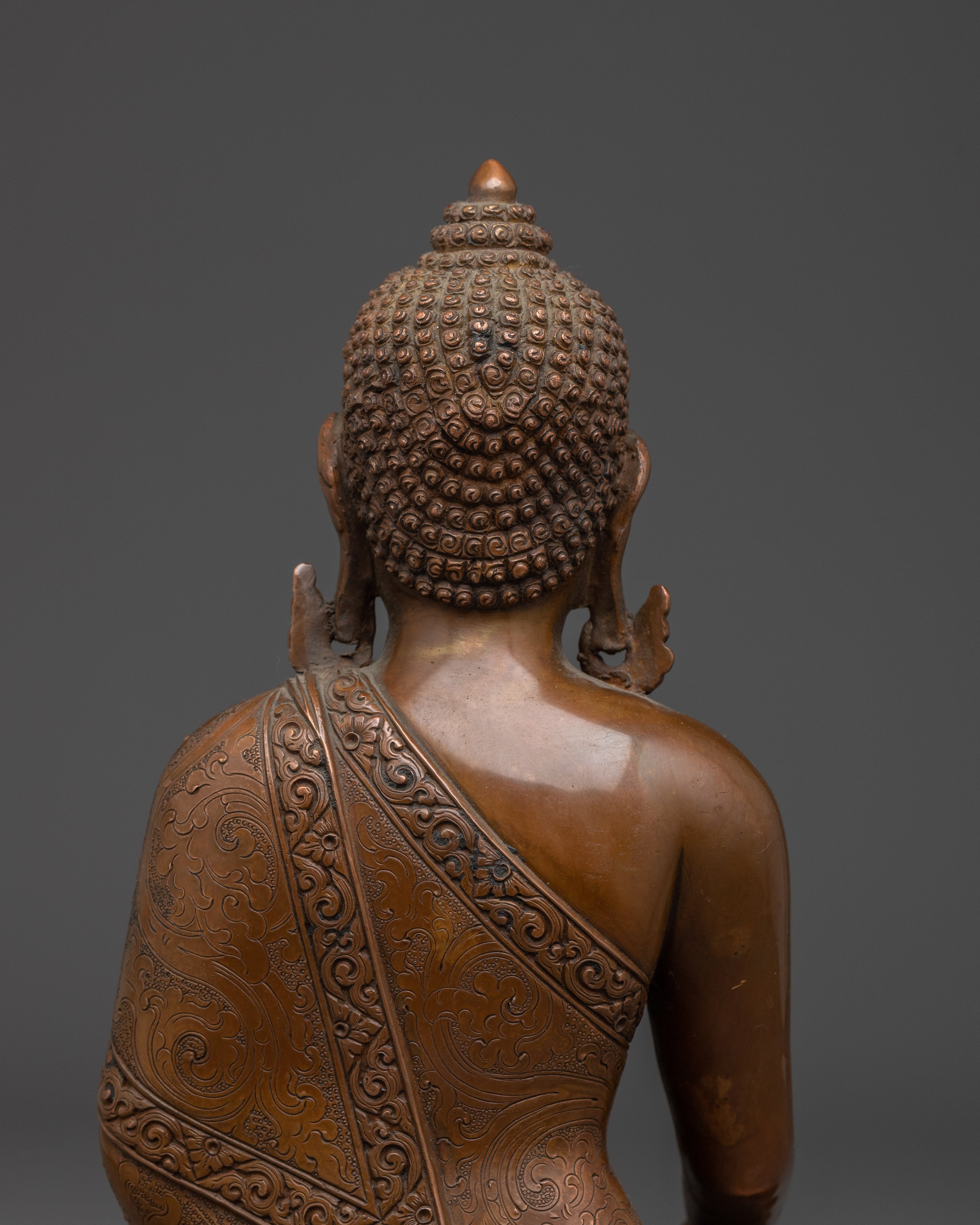 Chocolate Oxidized Shakyamuni buddha Statue | Gautama Buddha Artwork
