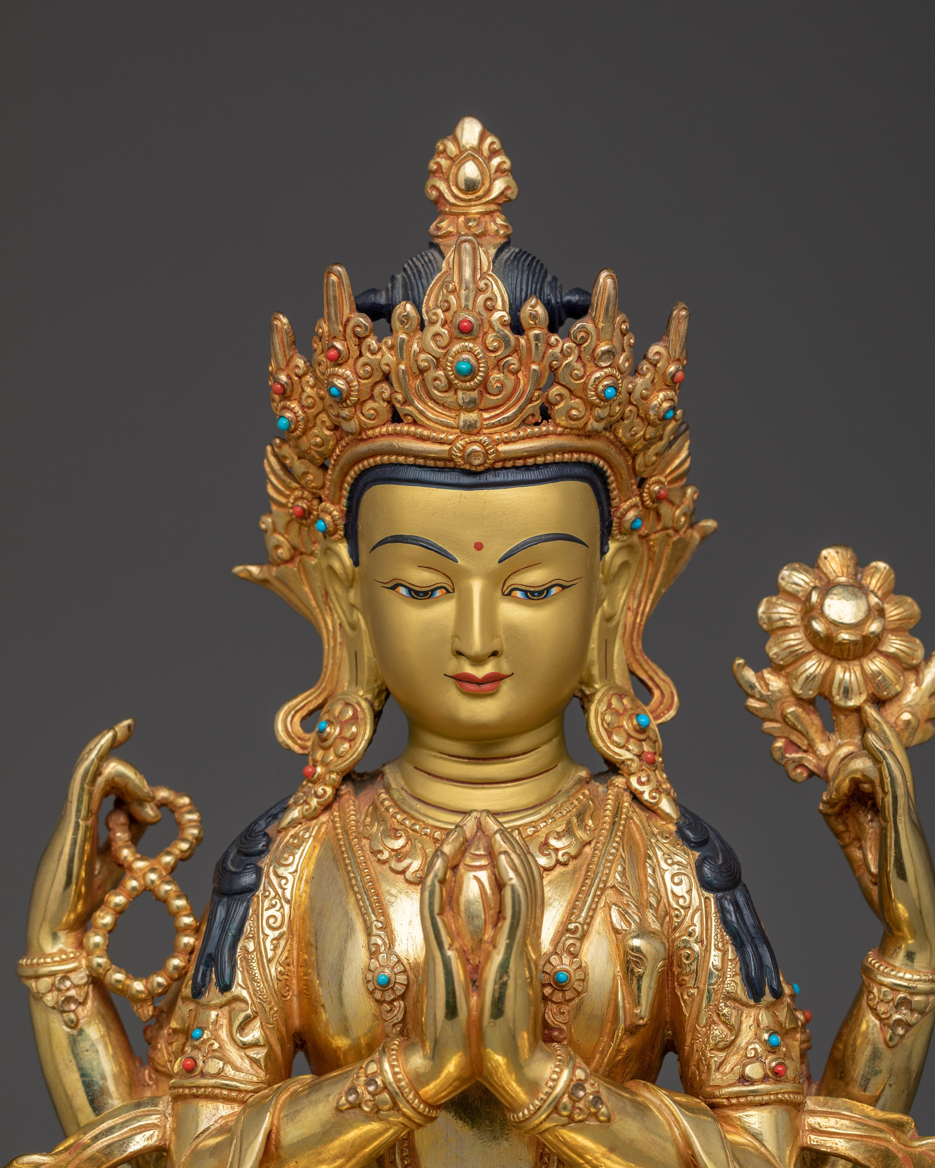 Compassion Lord Chenrezig Statue | Avalokiteshvara Serene Figurine