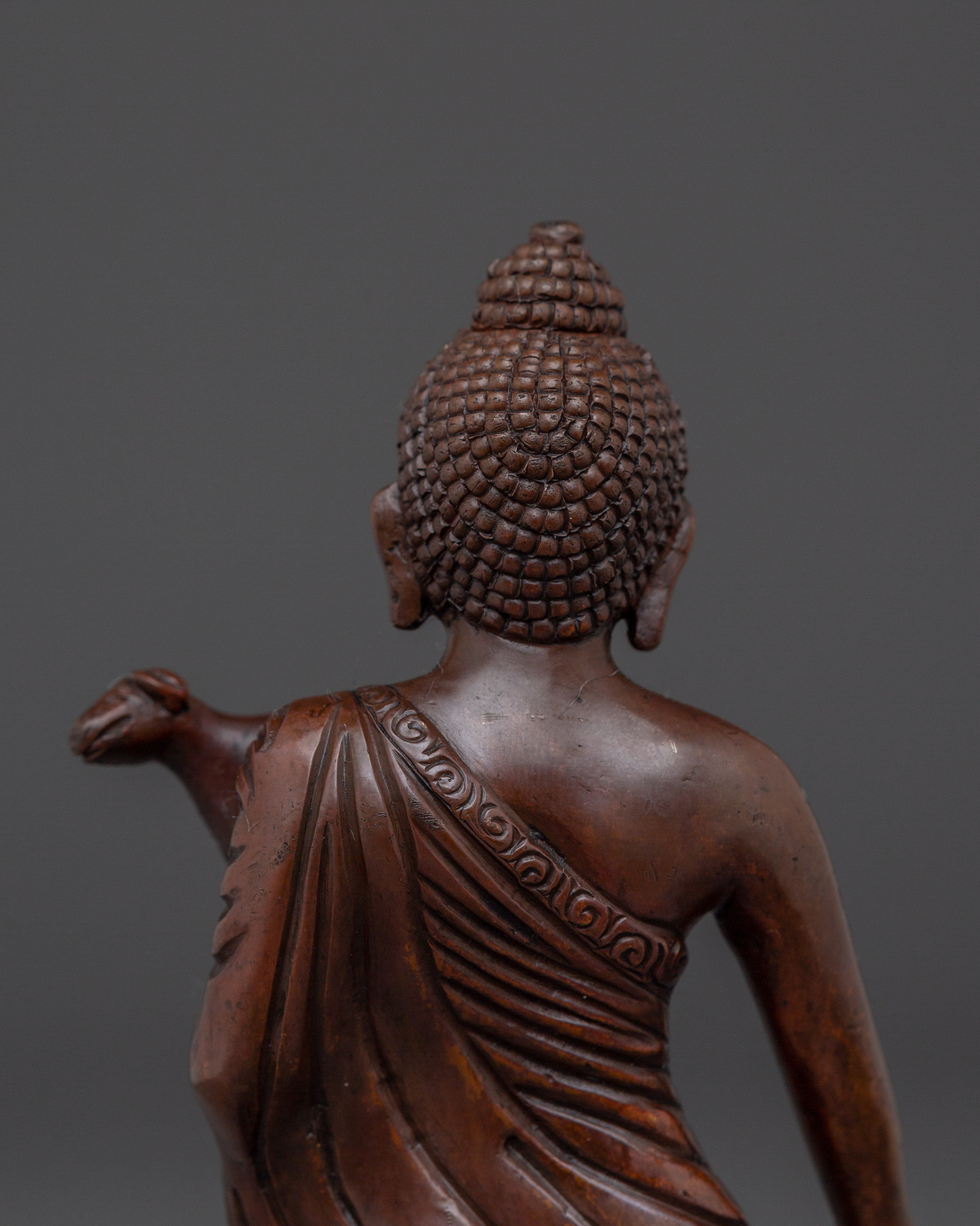 Standing Buddha Holding a Calf Statue | Unique Buddhist Statue