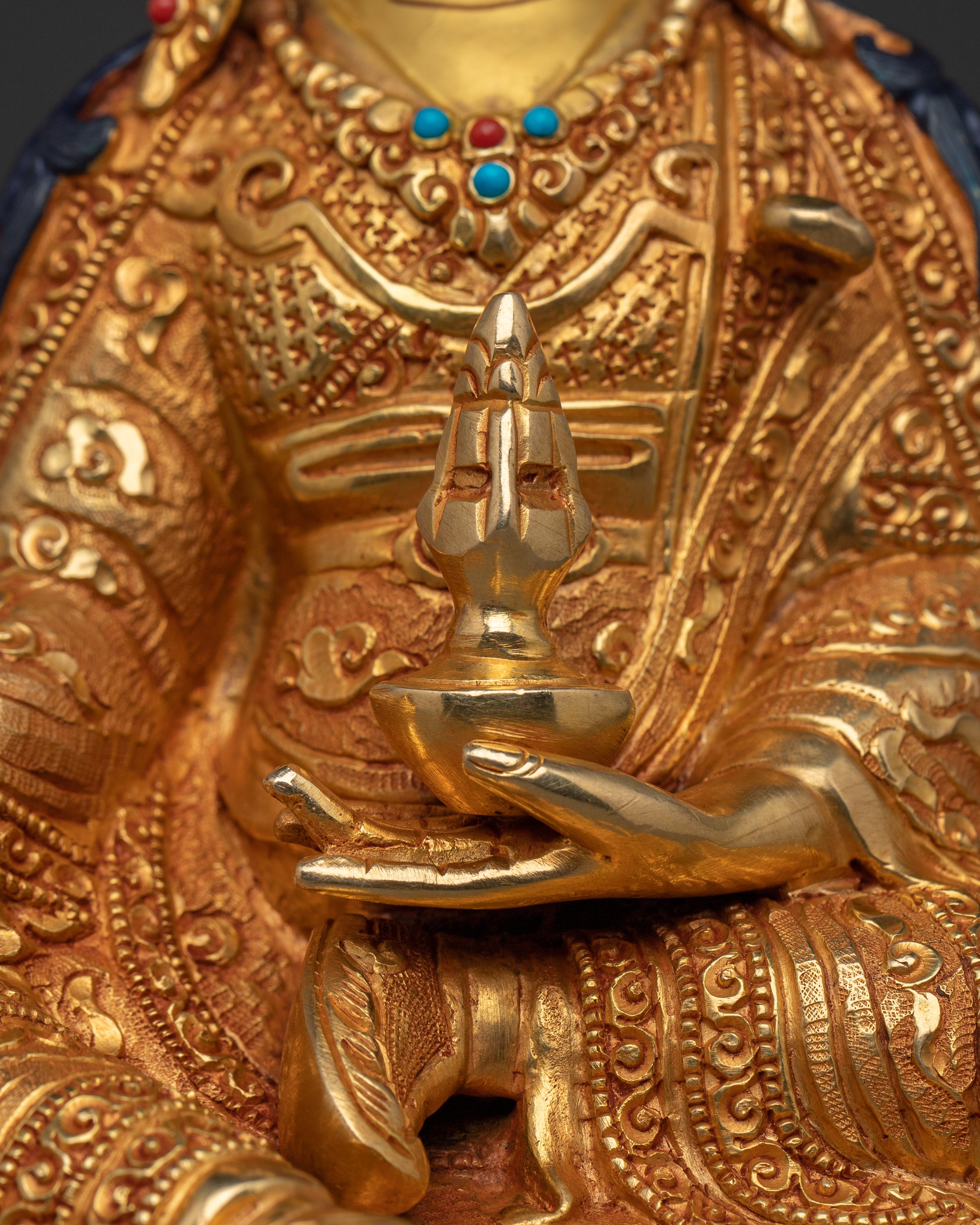 Handmade Statue of Guru Rinpoche With Khatvanga | Also known as Padmasambhava