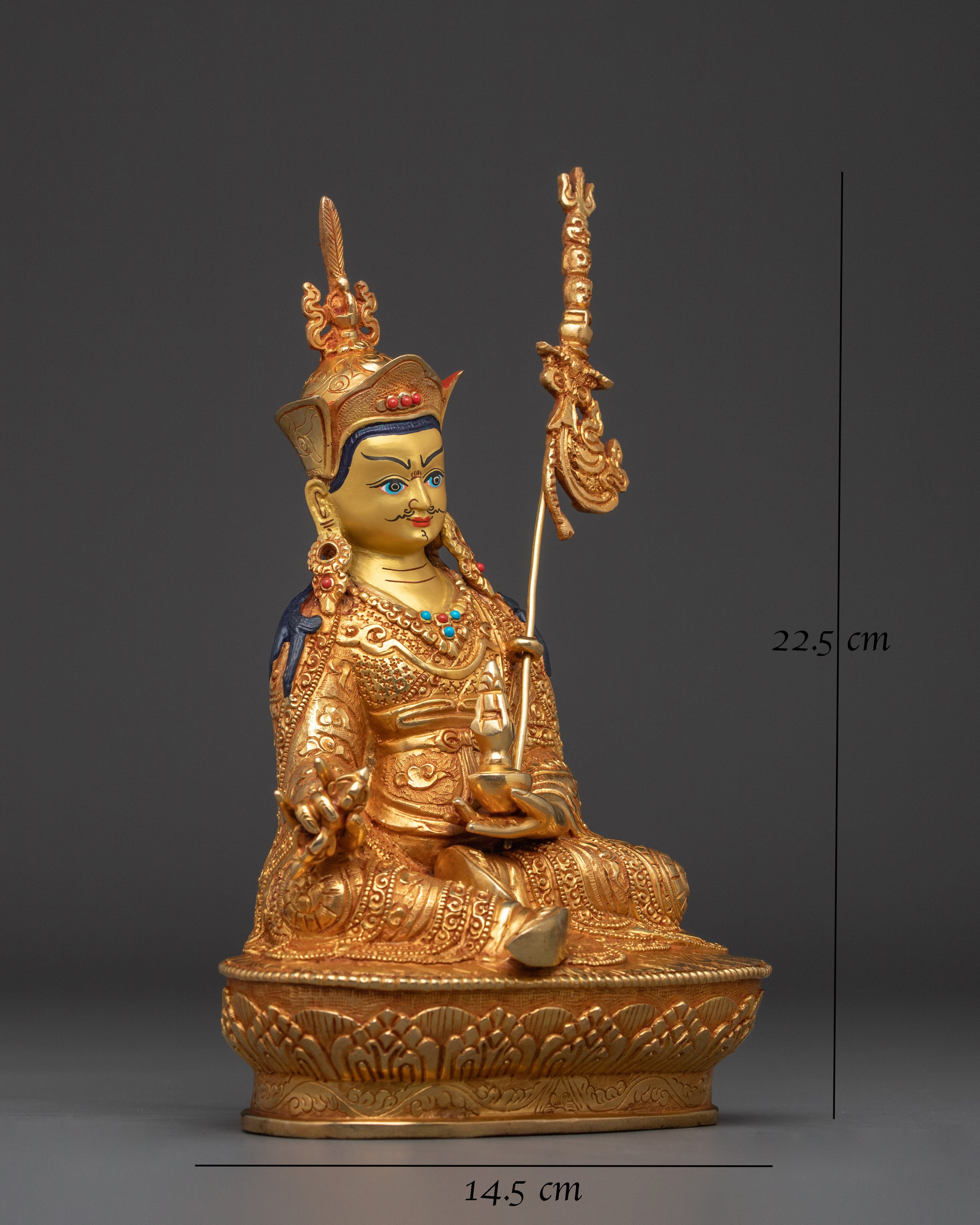 Statue of Guru Rinpoche With Khatvanga