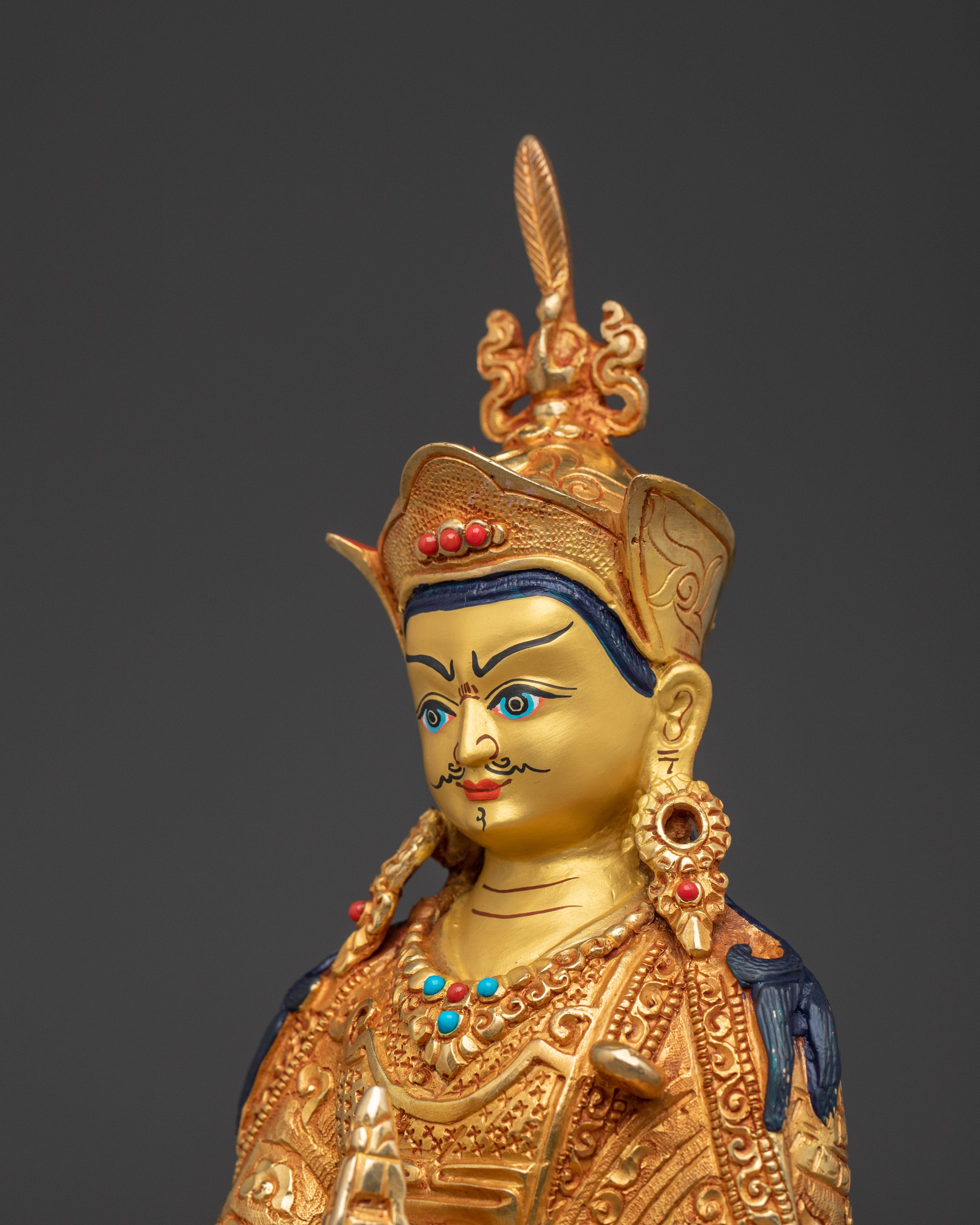 Handmade Statue of Guru Rinpoche With Khatvanga | Also known as Padmasambhava