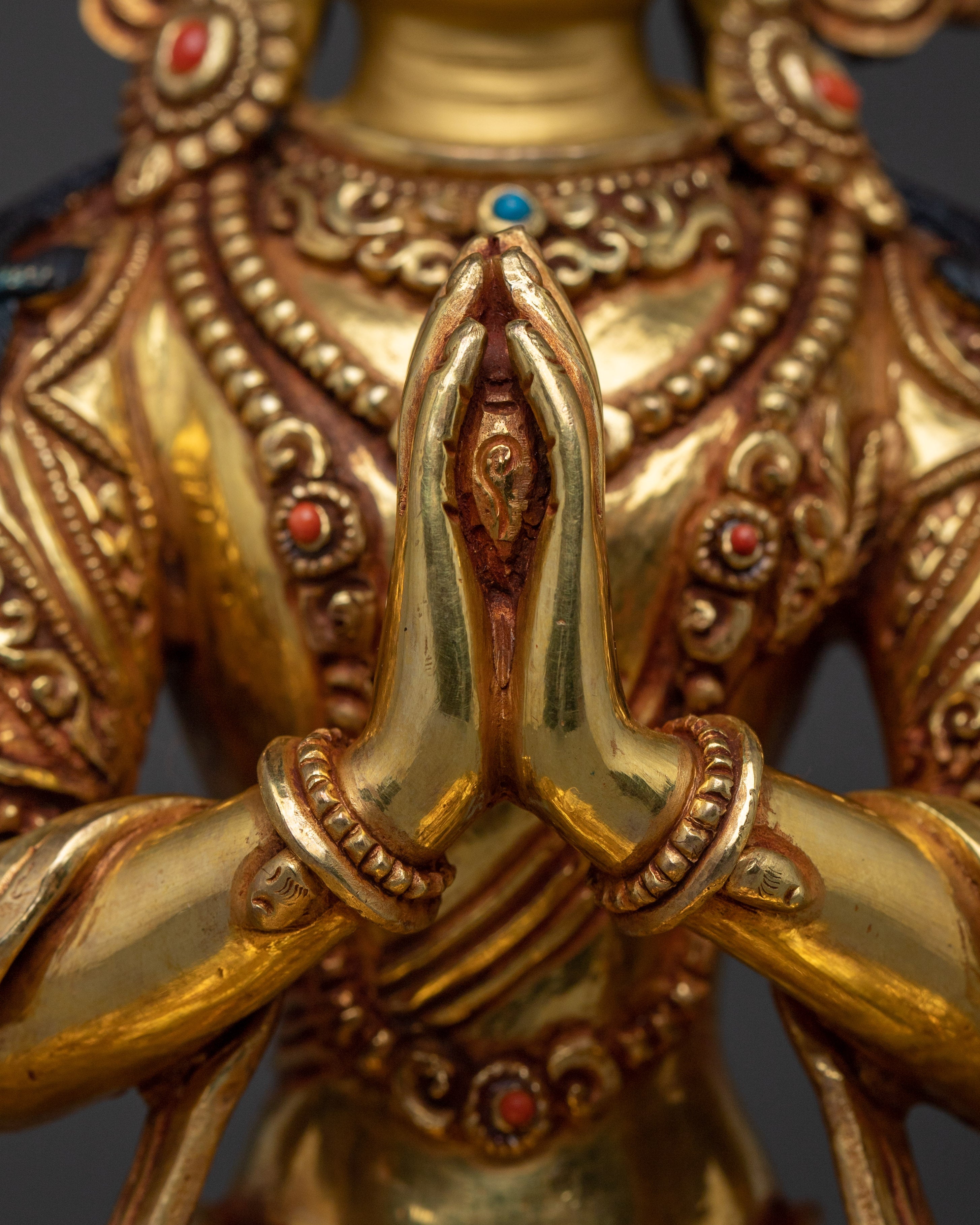 Nepalese Chenrezig Statue | Bodhisattva Art for Altar Decor