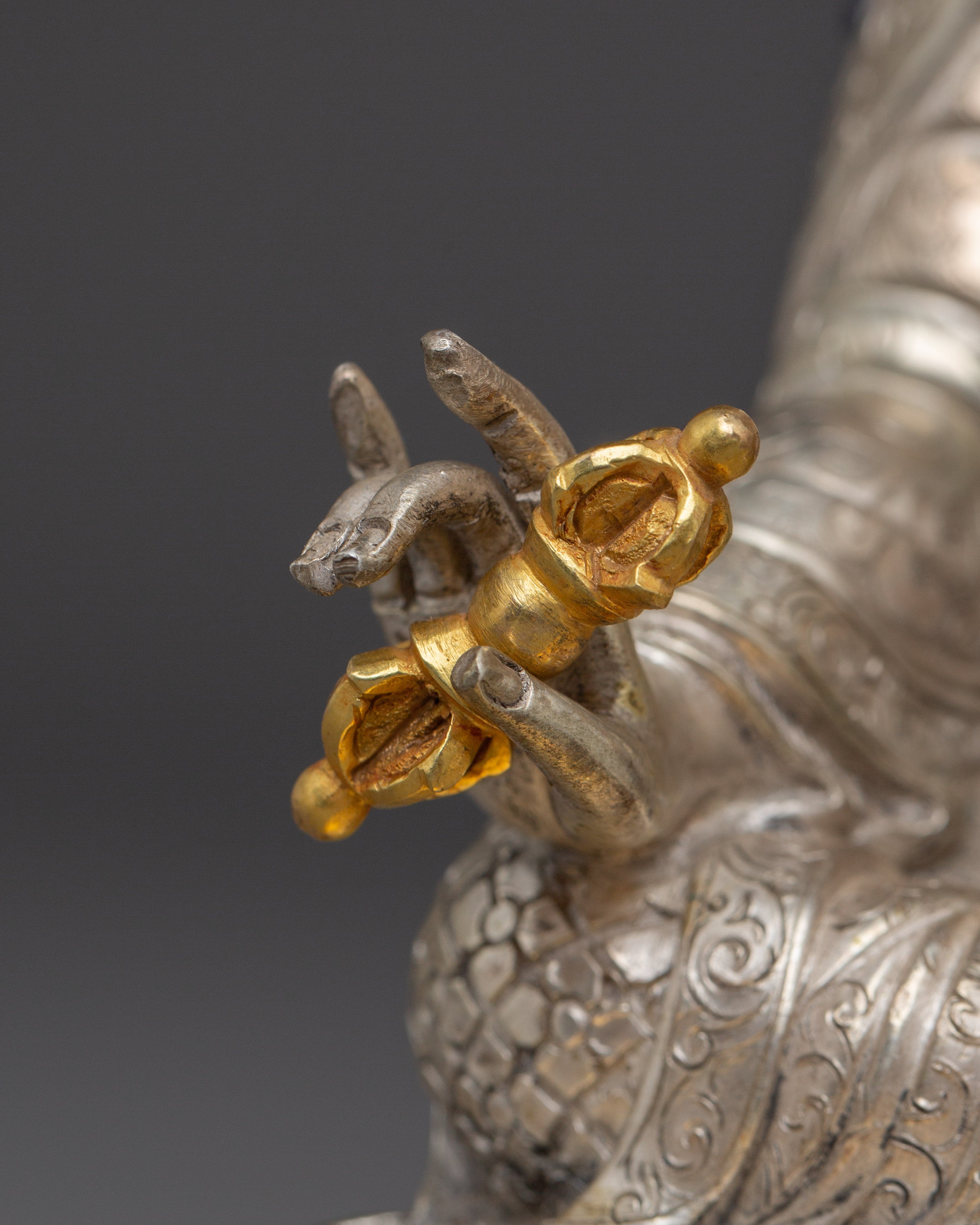 Majestic Silver Guru Rinpoche Statue | Precious Guru Padmasambhava