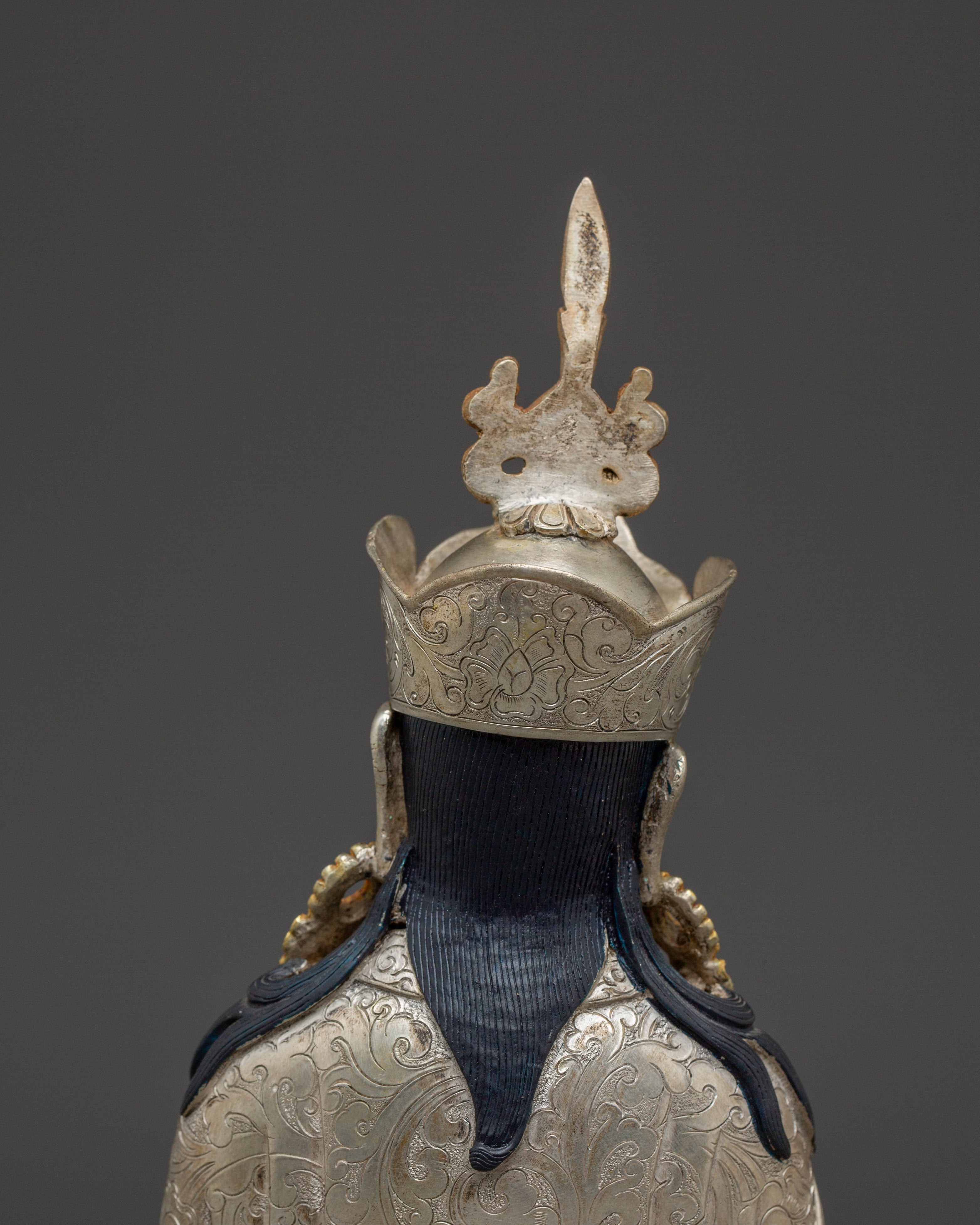 Majestic Silver Guru Rinpoche Statue | Precious Guru Padmasambhava