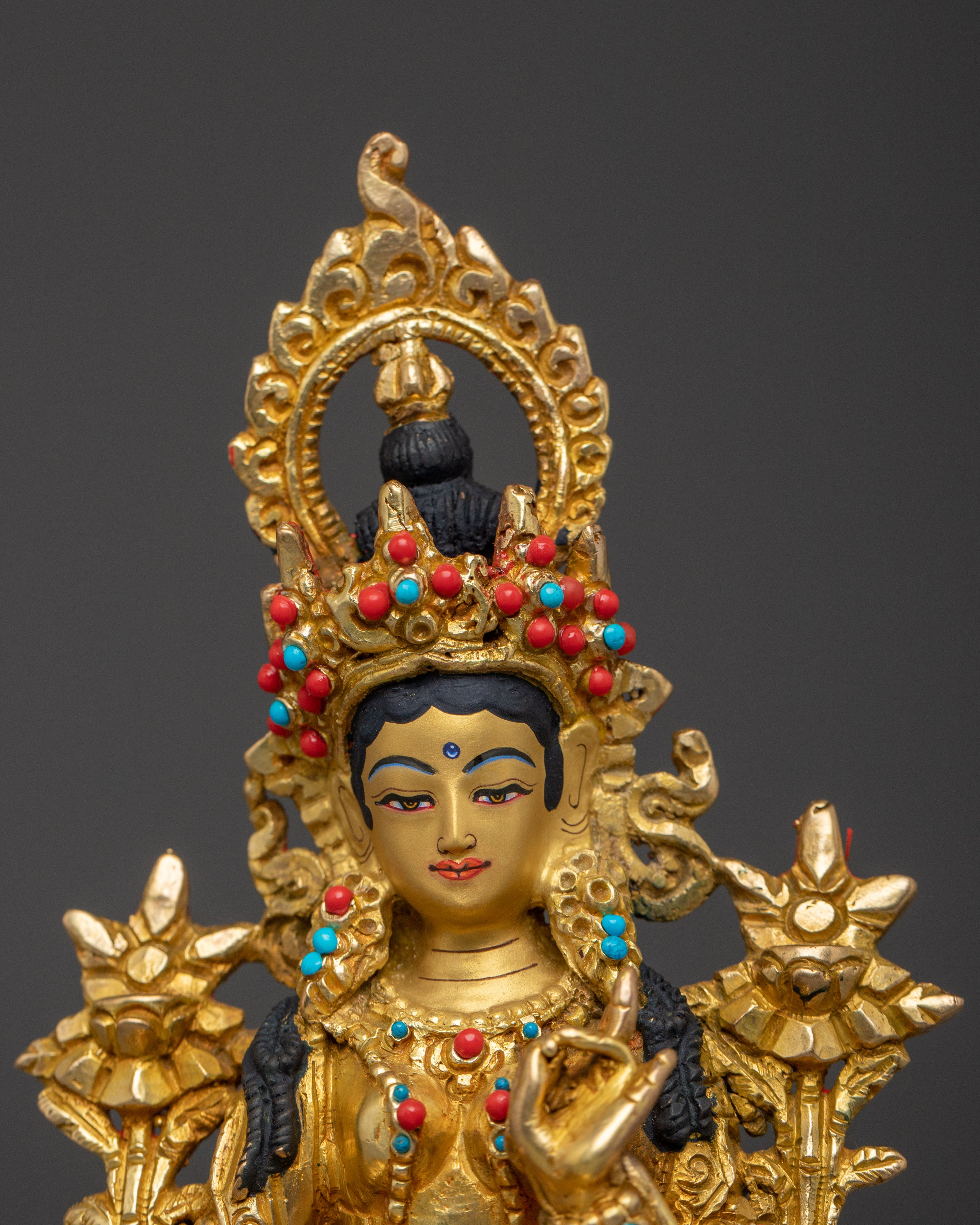 Golden Bodhisattva Statue Set | Tibetan Buddhism Five Enlightened Beings