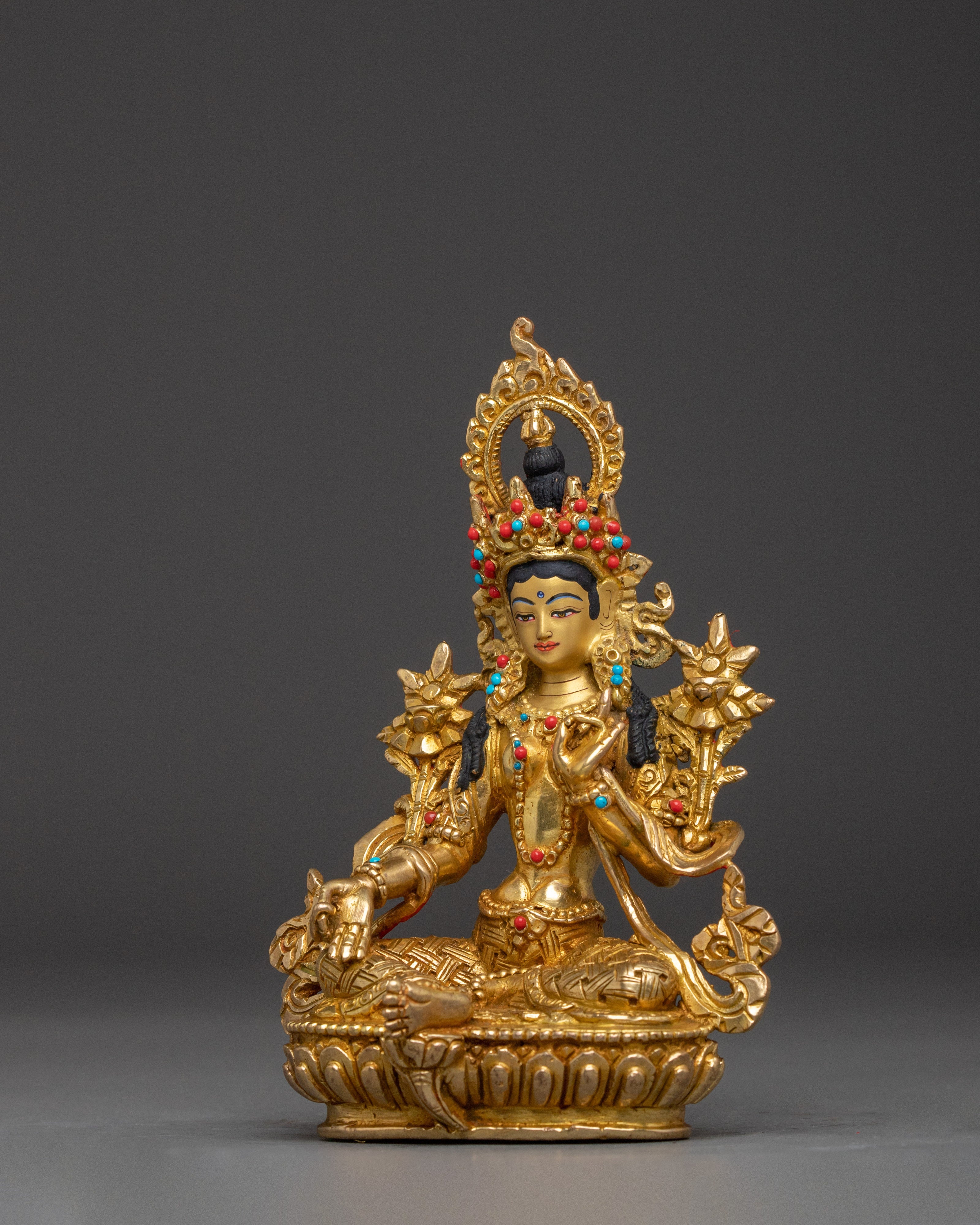 Golden Bodhisattva Statue Set | Tibetan Buddhism Five Enlightened Beings
