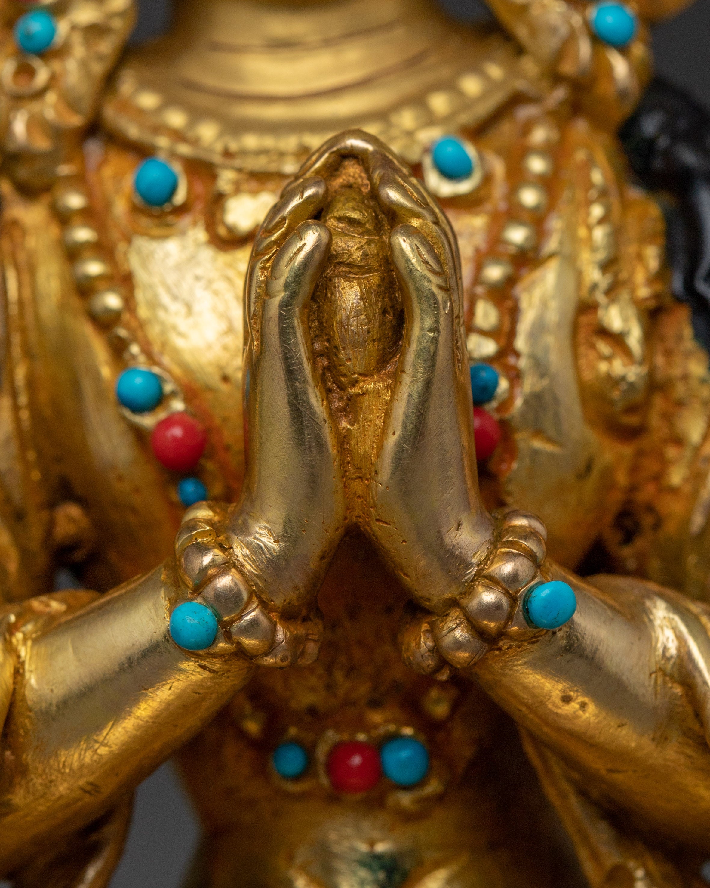 Golden Bodhisattva Statue Set | Tibetan Buddhism Five Enlightened Beings