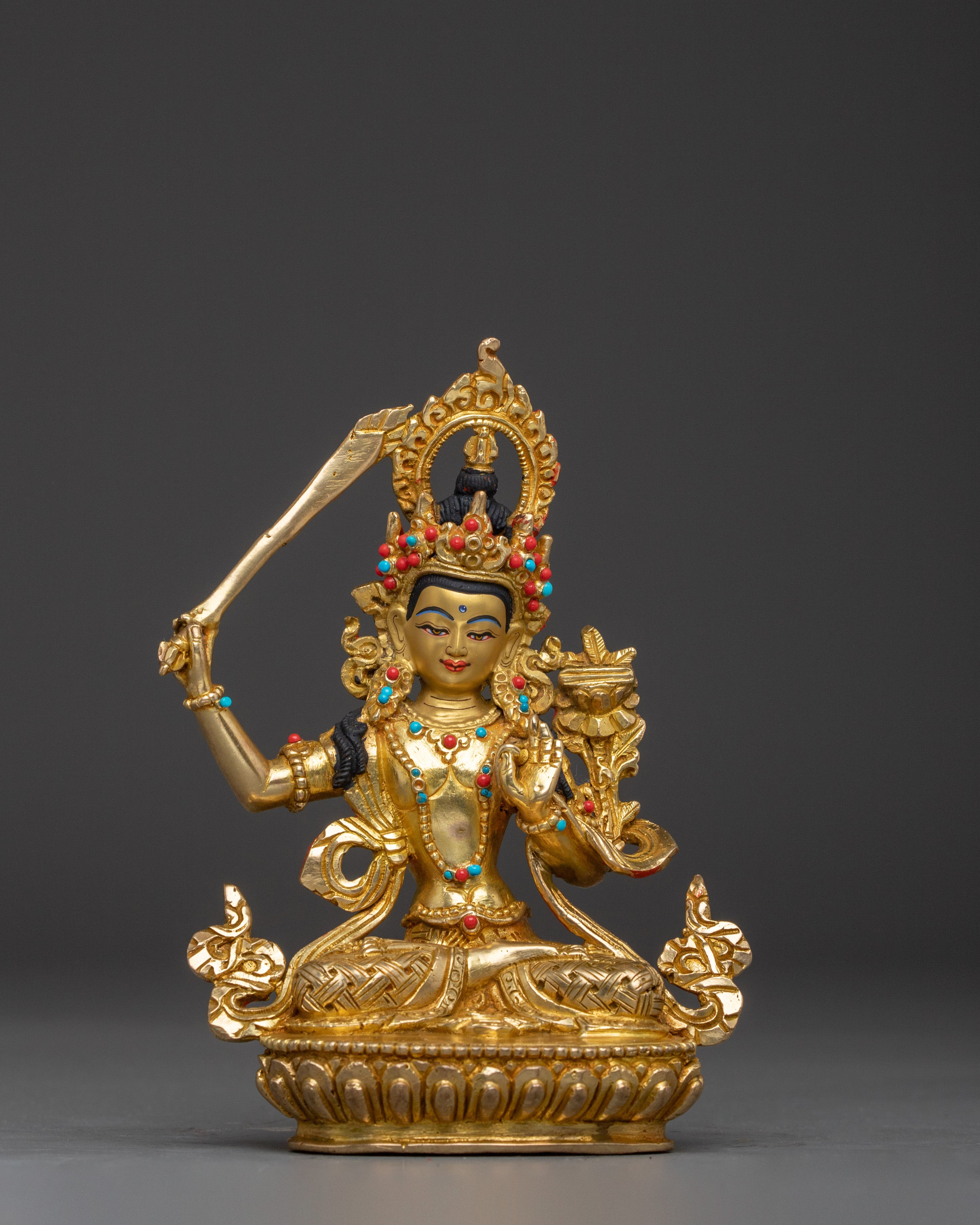 Golden Bodhisattva Statue Set | Tibetan Buddhism Five Enlightened Beings