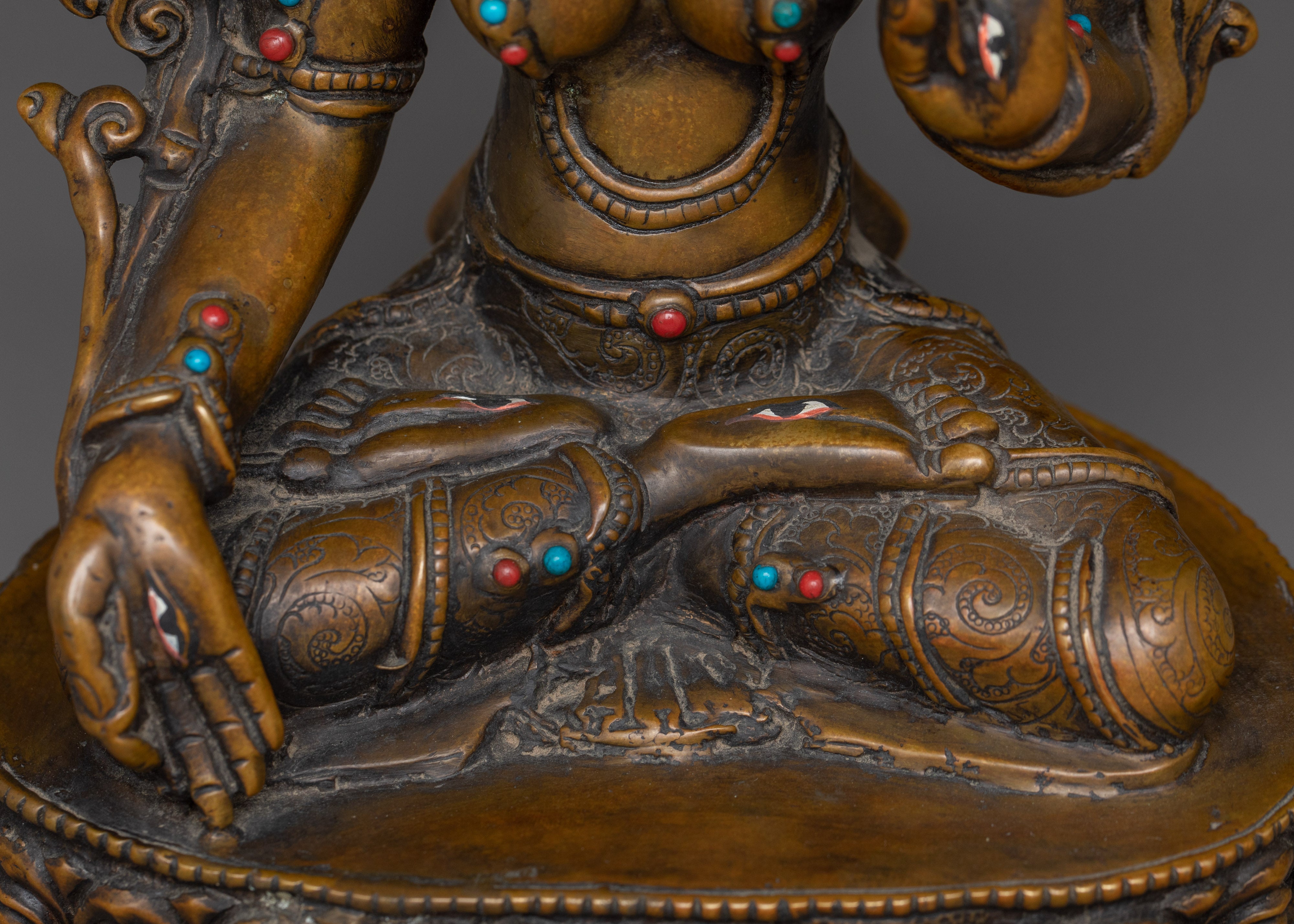 Oxidized White Tara Statue | Sita Tara - Compassionate and Healing Deity