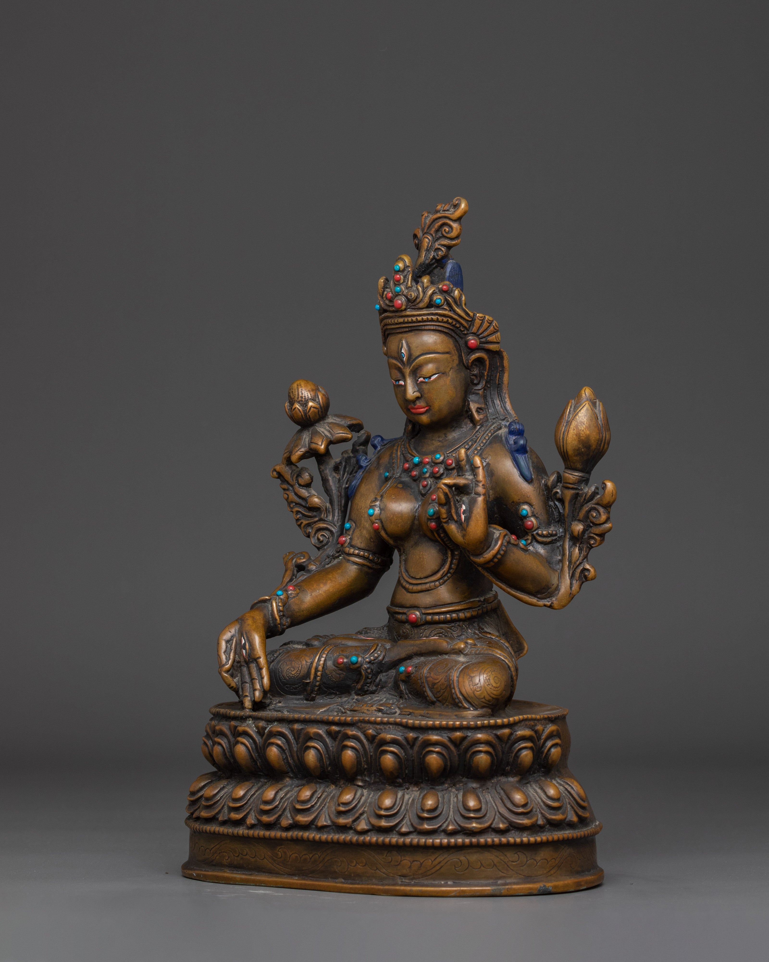 Oxidized White Tara Statue | Sita Tara - Compassionate and Healing Deity