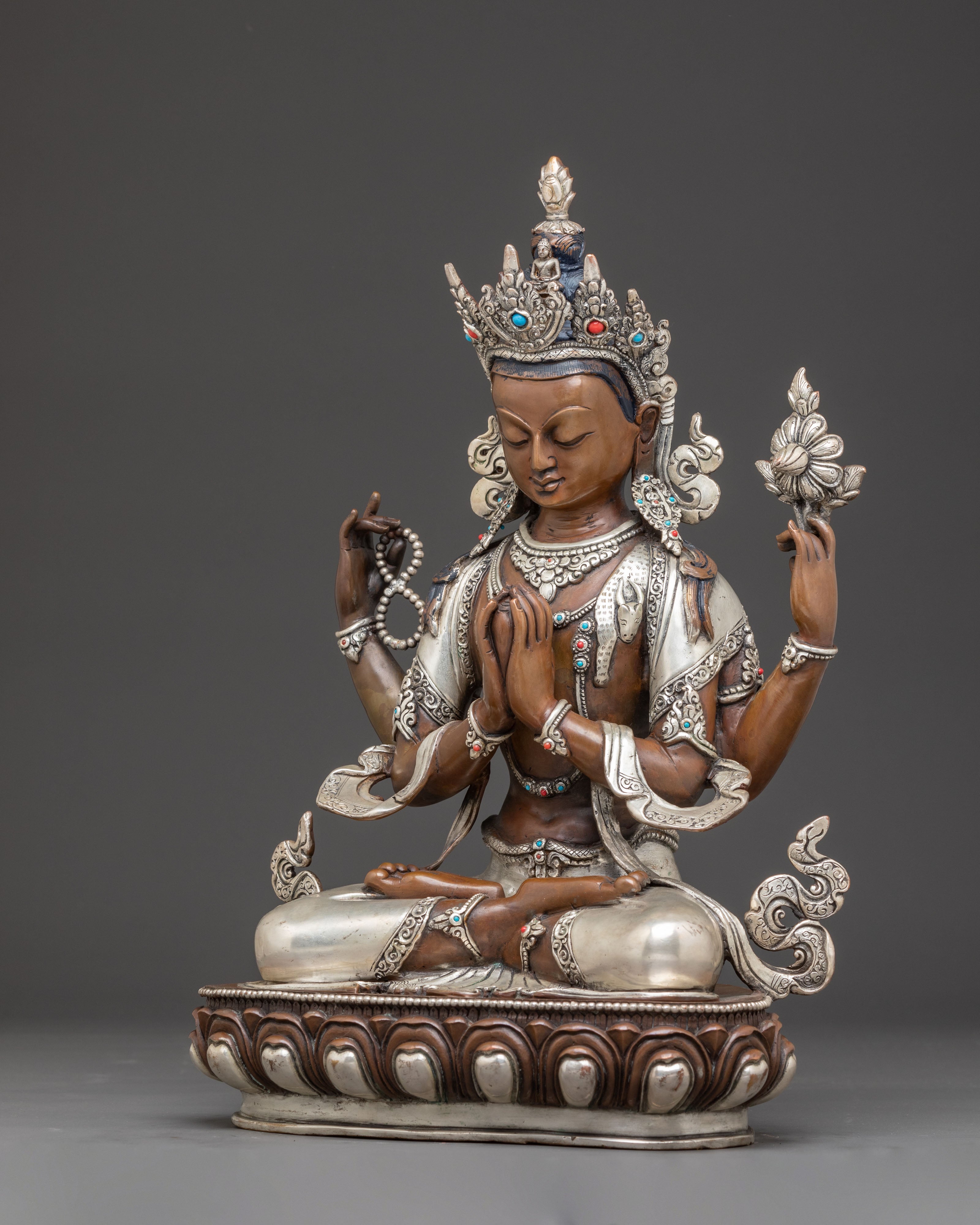 Chenrezig - The Compassionate Bodhisattva Statue | Tibetan Sculpture