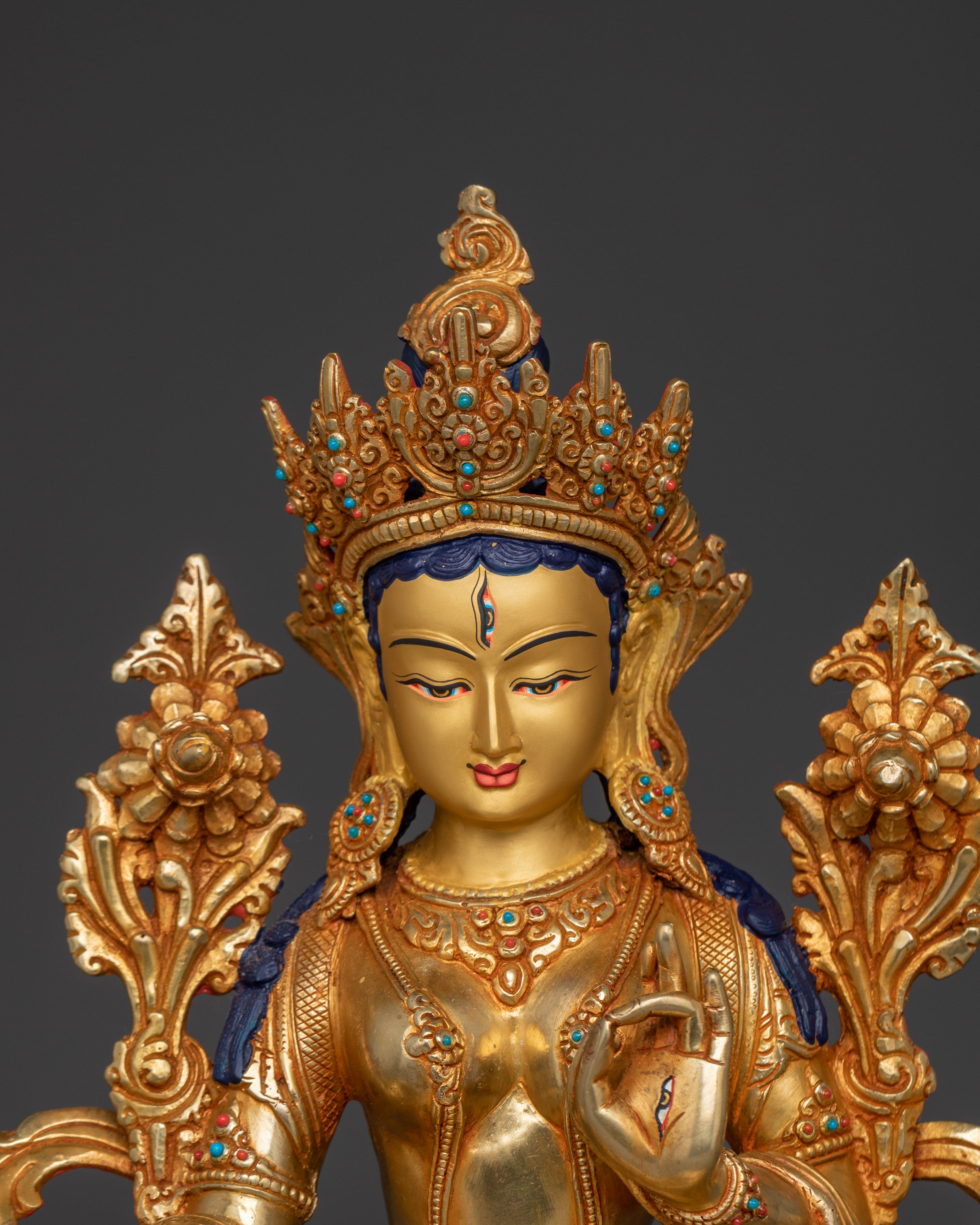 Longevity Goddess White Tara Statue | Tibetan Goddess of Compassion