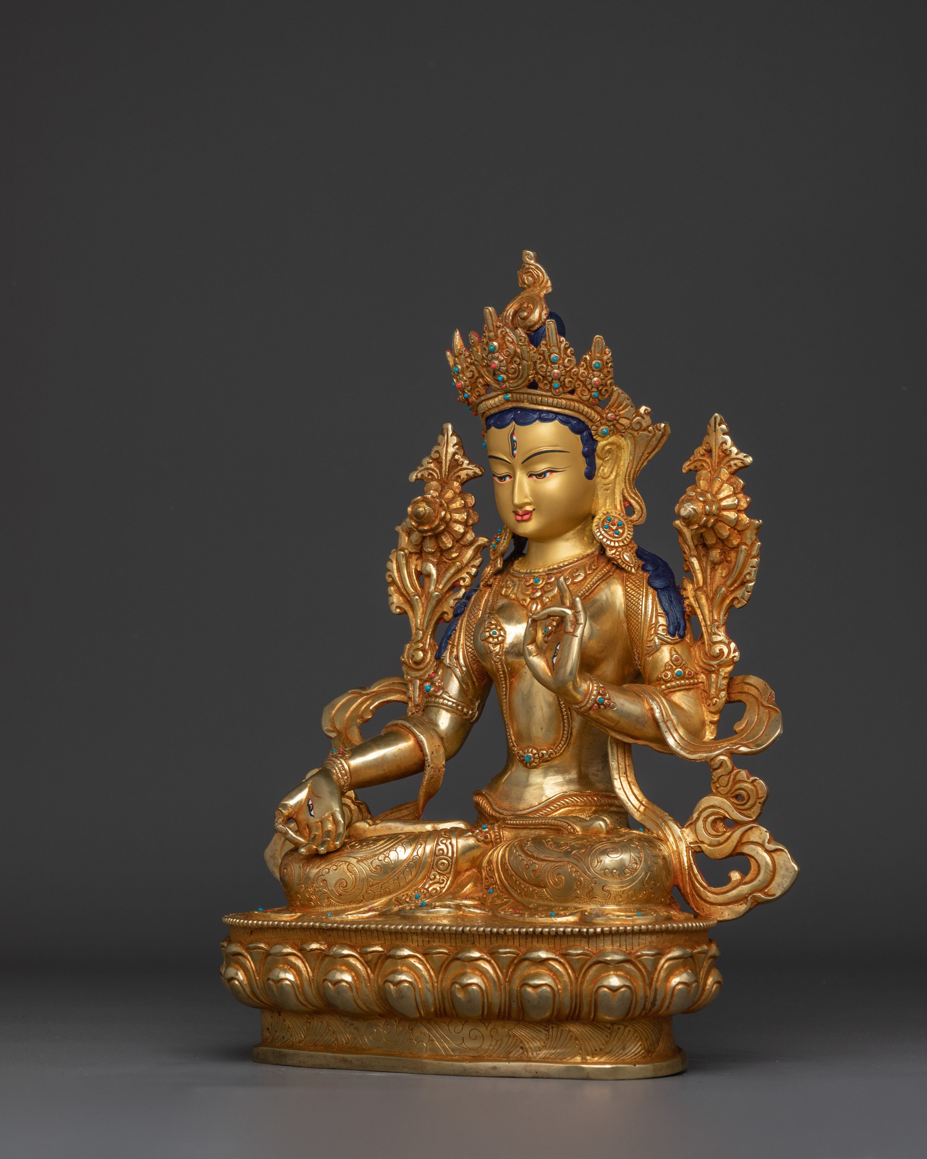 Longevity Goddess White Tara Statue | Tibetan Goddess of Compassion