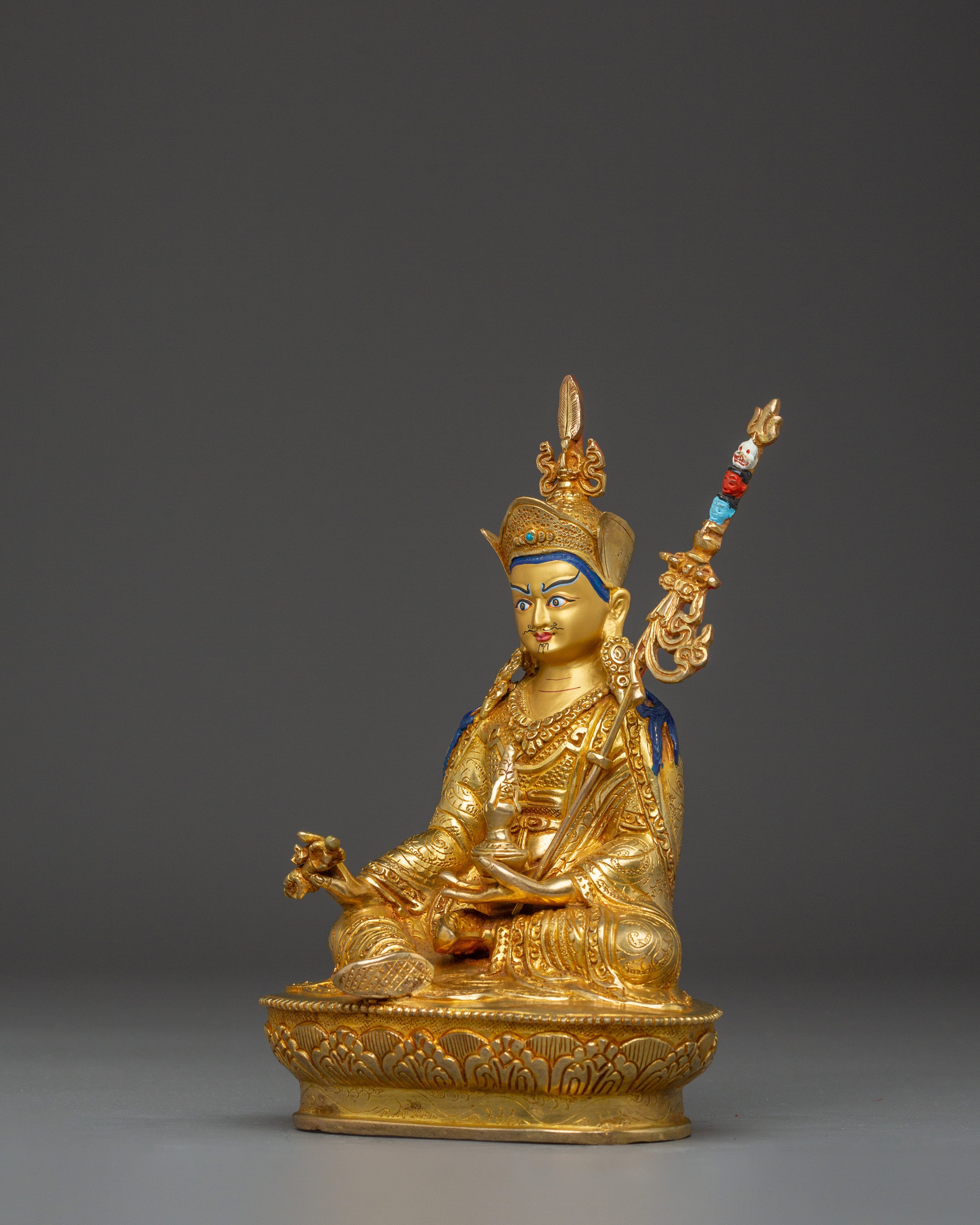 Handmade Venerated Guru Rinpoche Artwork | Padmsambhava with Khatvanga