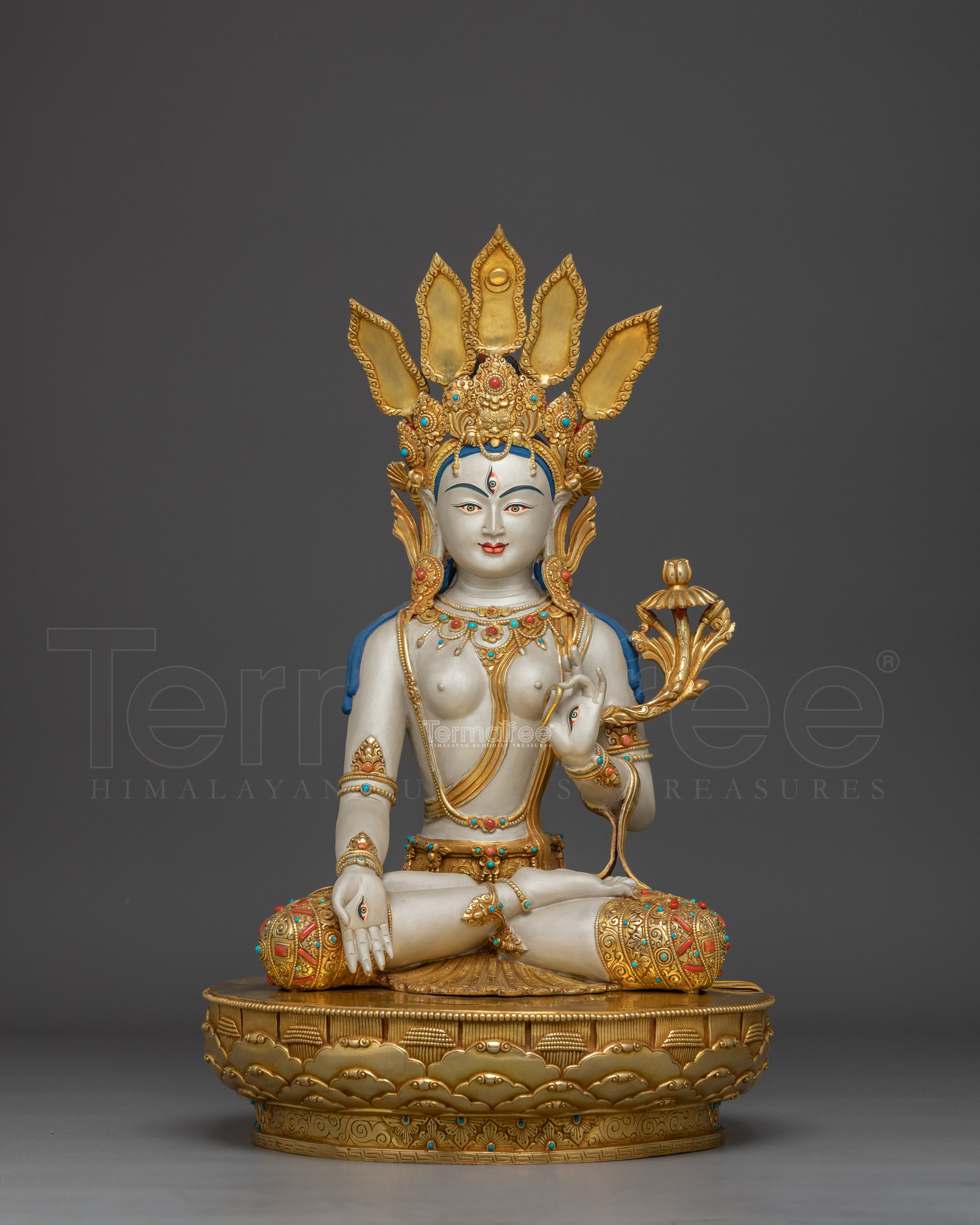 White Tara Art, Buddhist Healing Deity | Symbol of Long Life and Tranquility