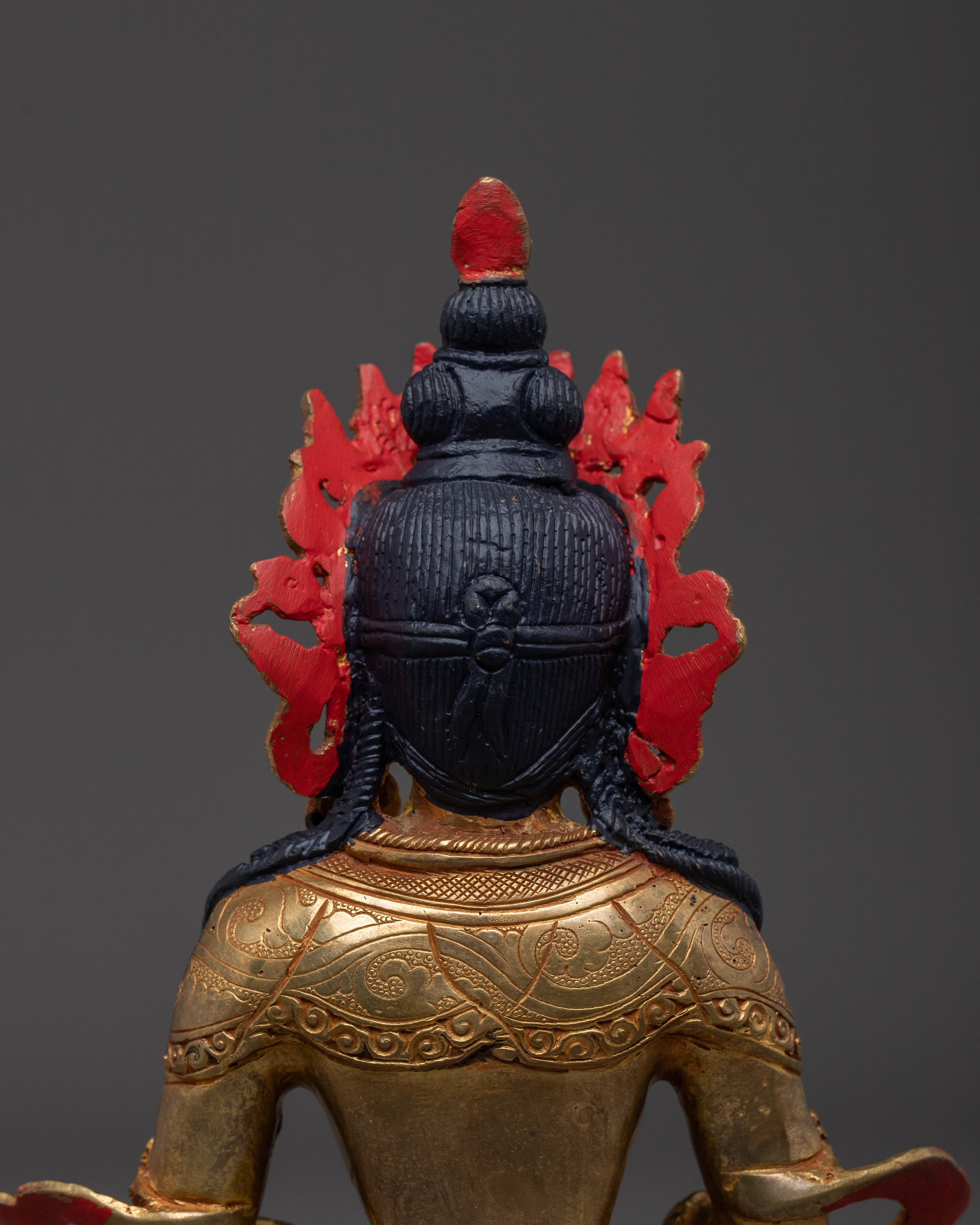 Golden Amitayus Figurine "Buddha of Infinite Light" | Home Decor for Meditation