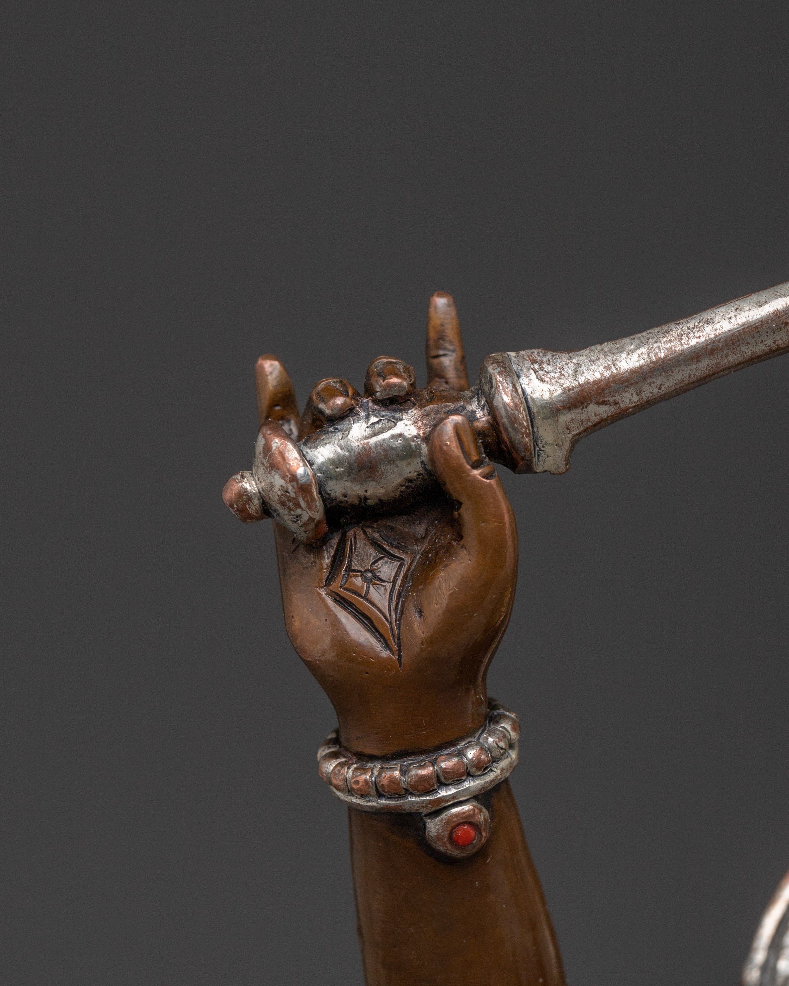 Handcrafted Manjushri Silver Plated Statue | Tibetan Deity of Wisdom and Insight