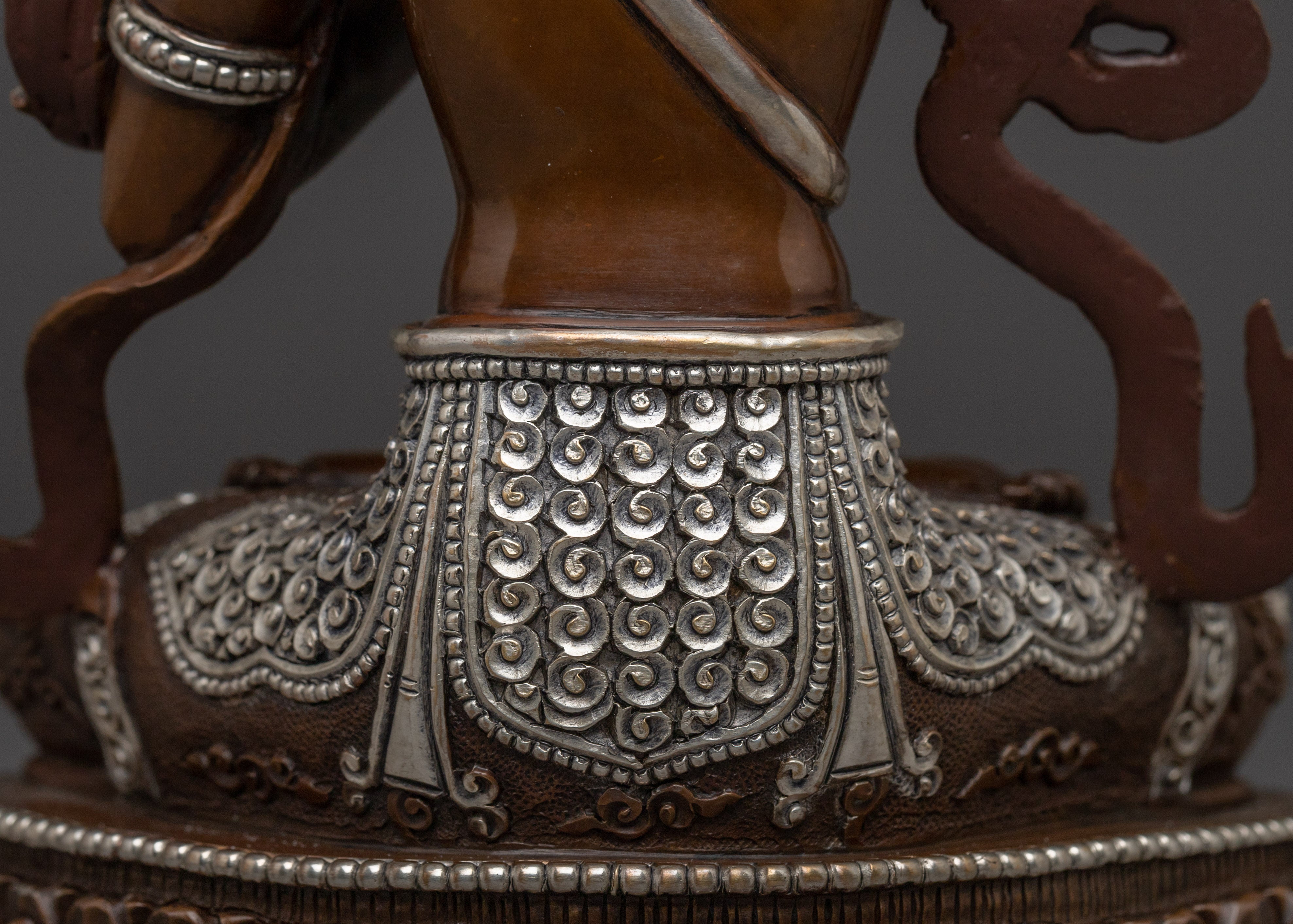 Handcrafted Manjushri Silver Plated Statue | Tibetan Deity of Wisdom and Insight