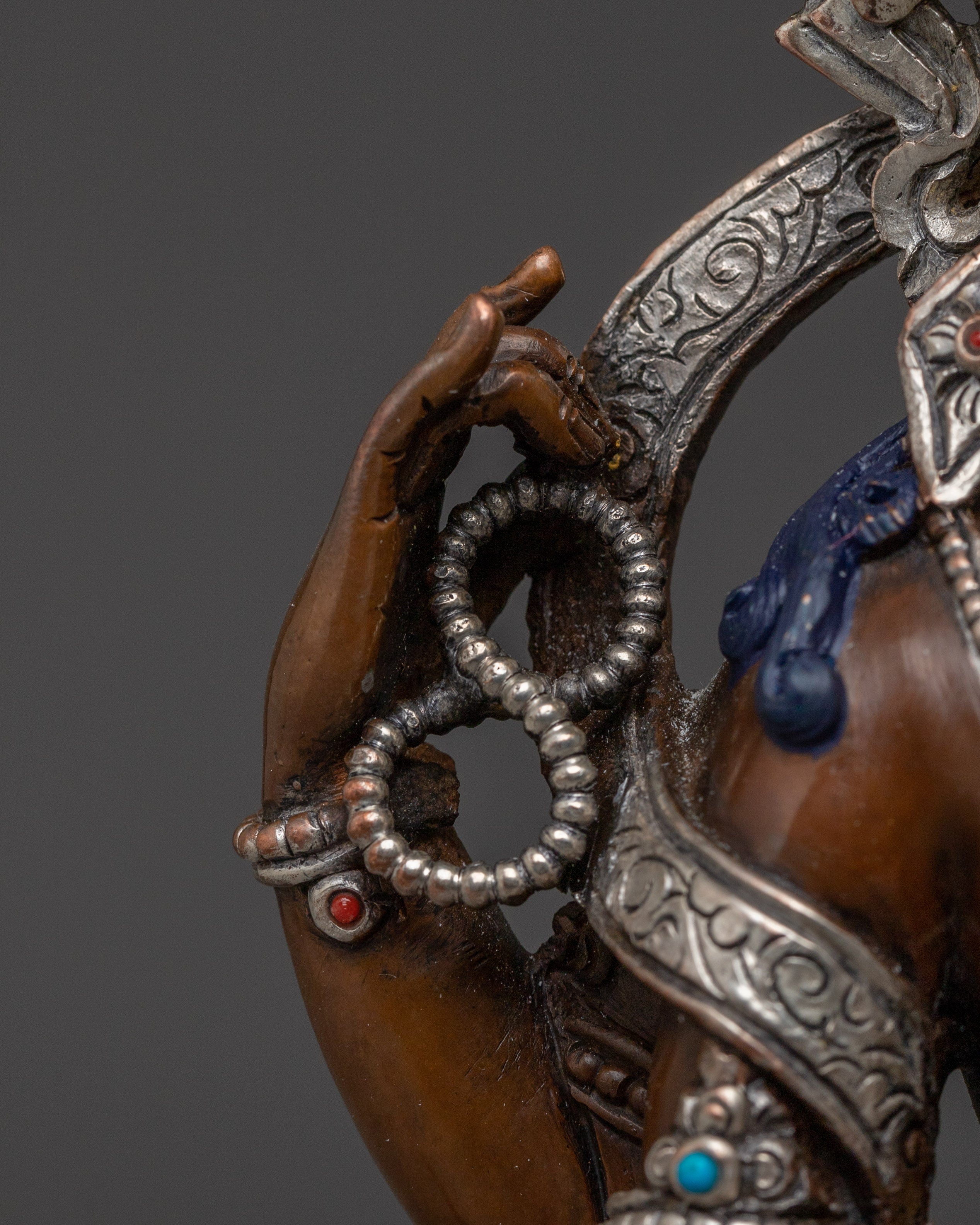 Compassion Chenrezig Oxidized Copper Statue | Tibetan Deity of Compassion and Mercy