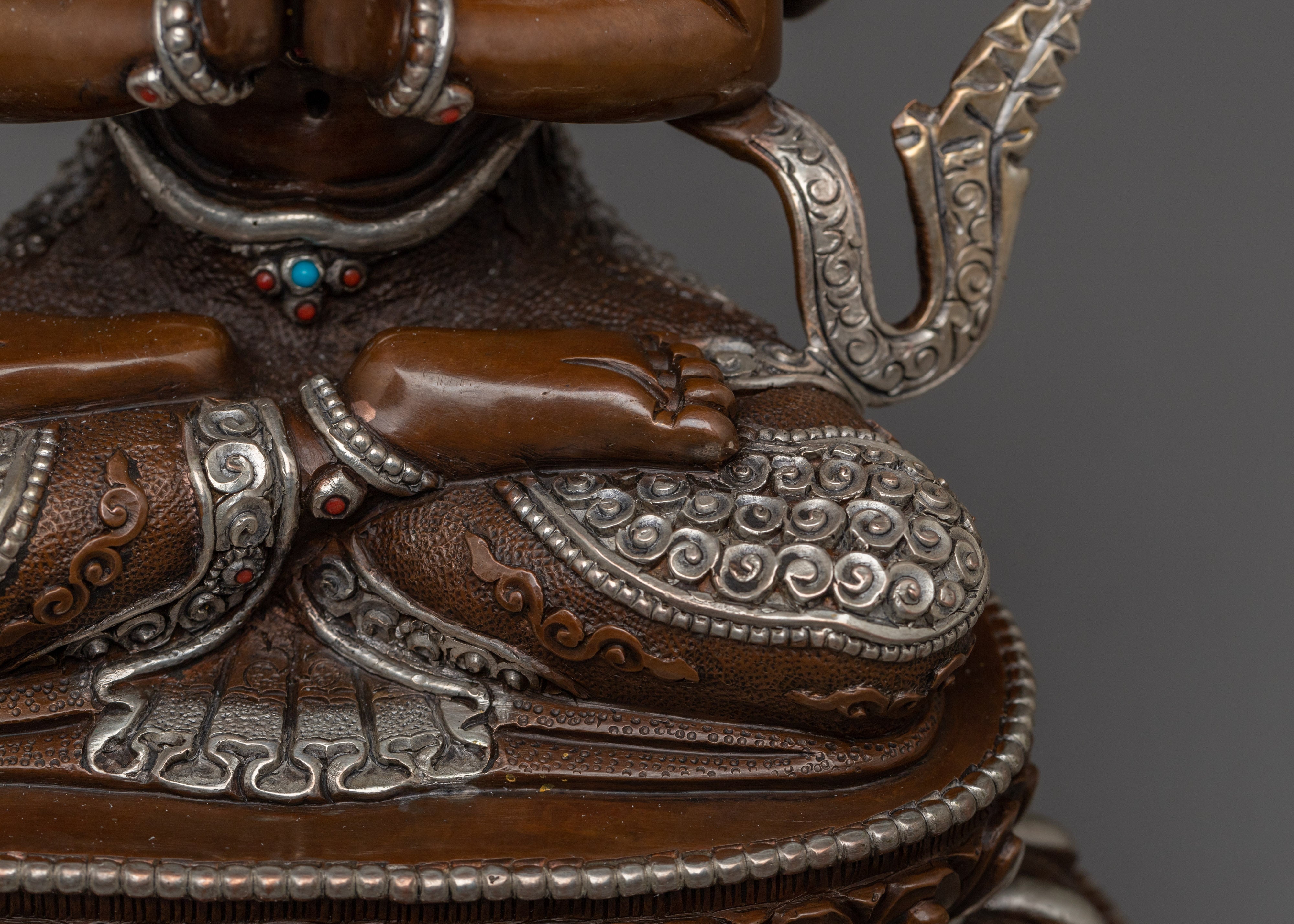Compassion Chenrezig Oxidized Copper Statue | Tibetan Deity of Compassion and Mercy