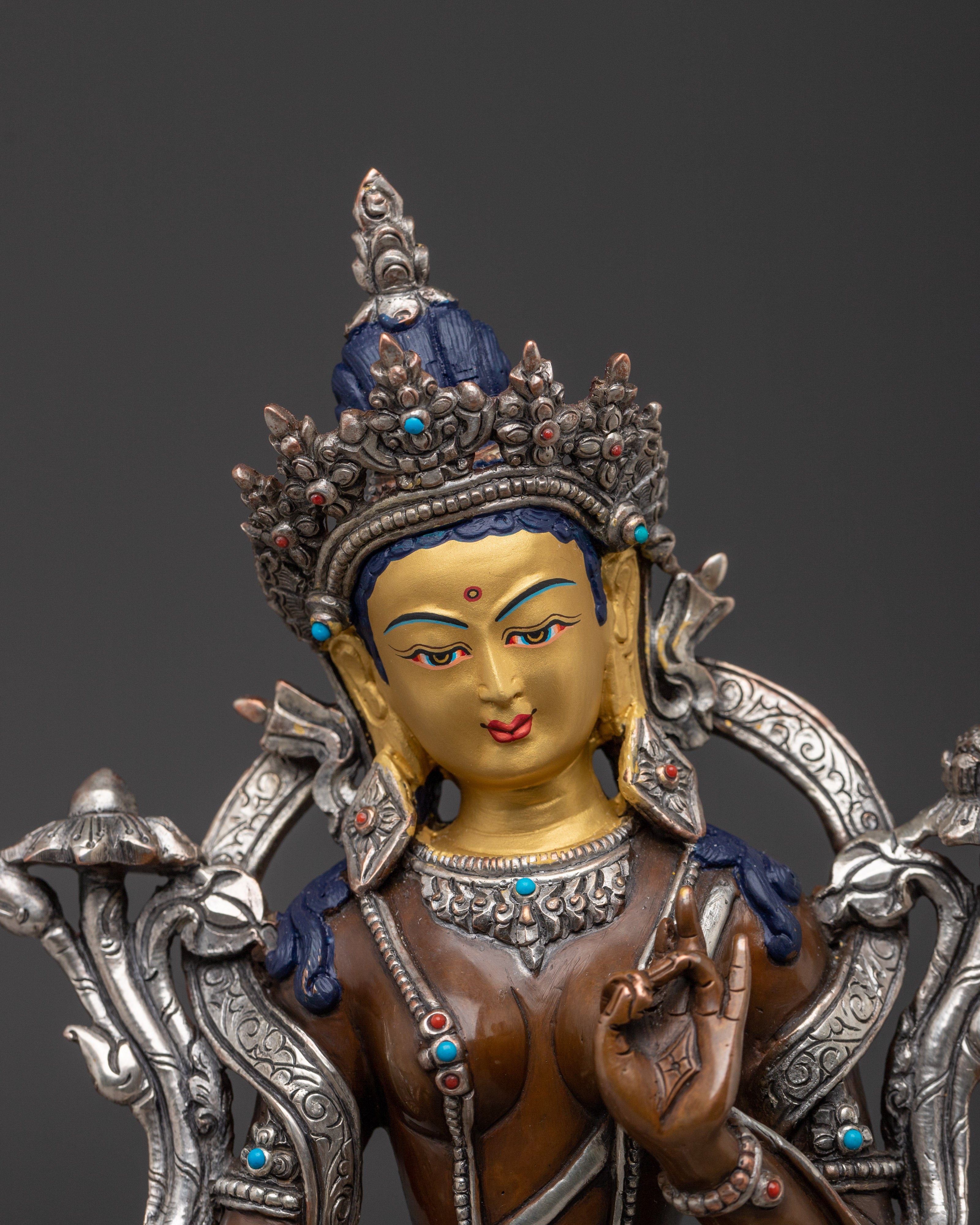 Handmade Compassionate Goddess Green Tara Art | Shyama Tara Statue