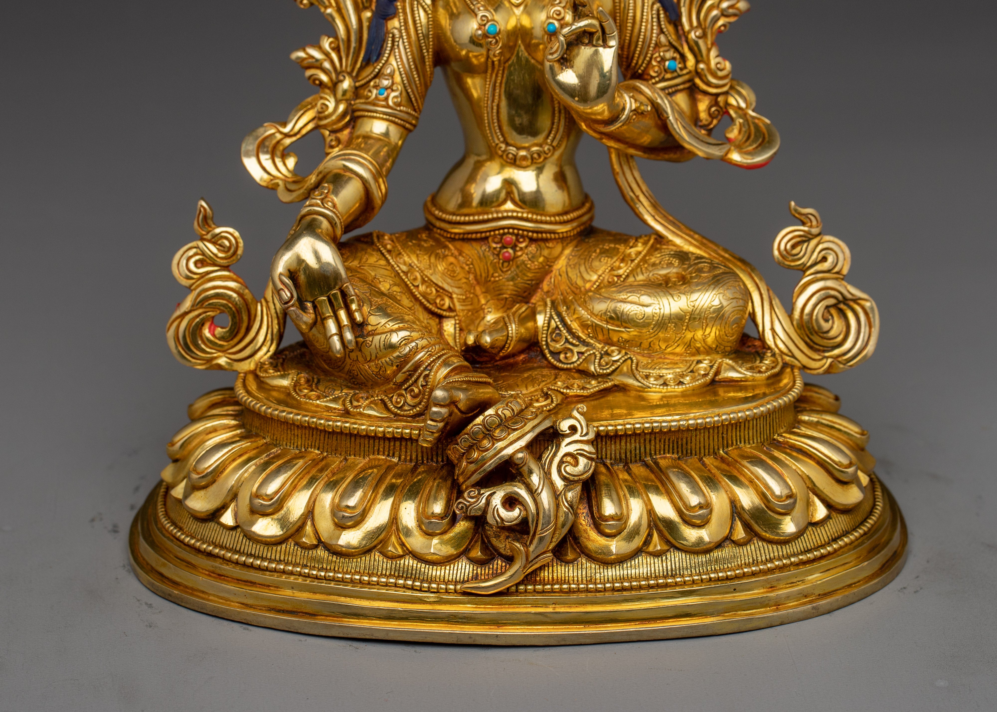 Tantric Buddhism Green Tara Statue | Tibetan Goddess of Compassion