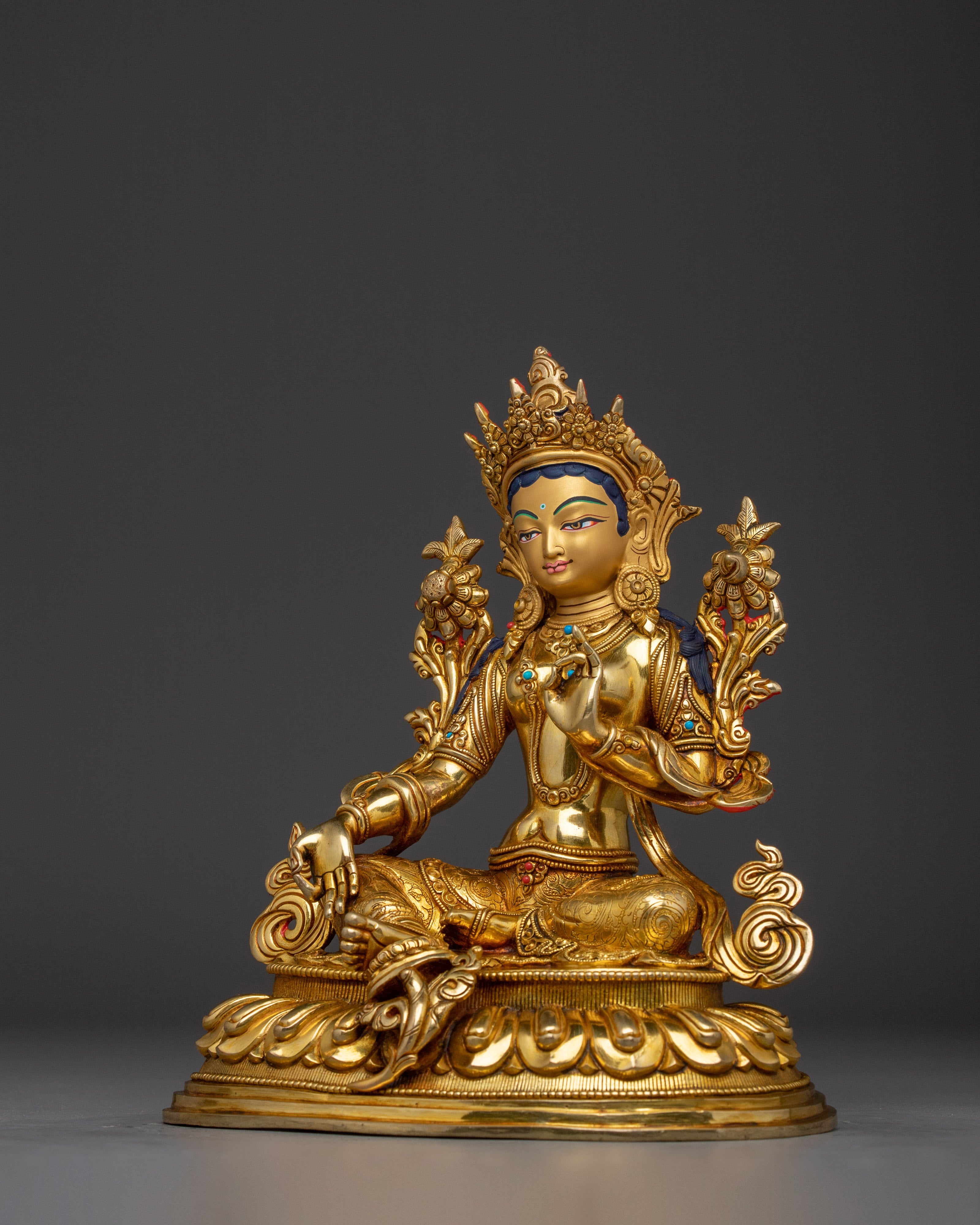 Tantric Buddhism Green Tara Statue | Tibetan Goddess of Compassion