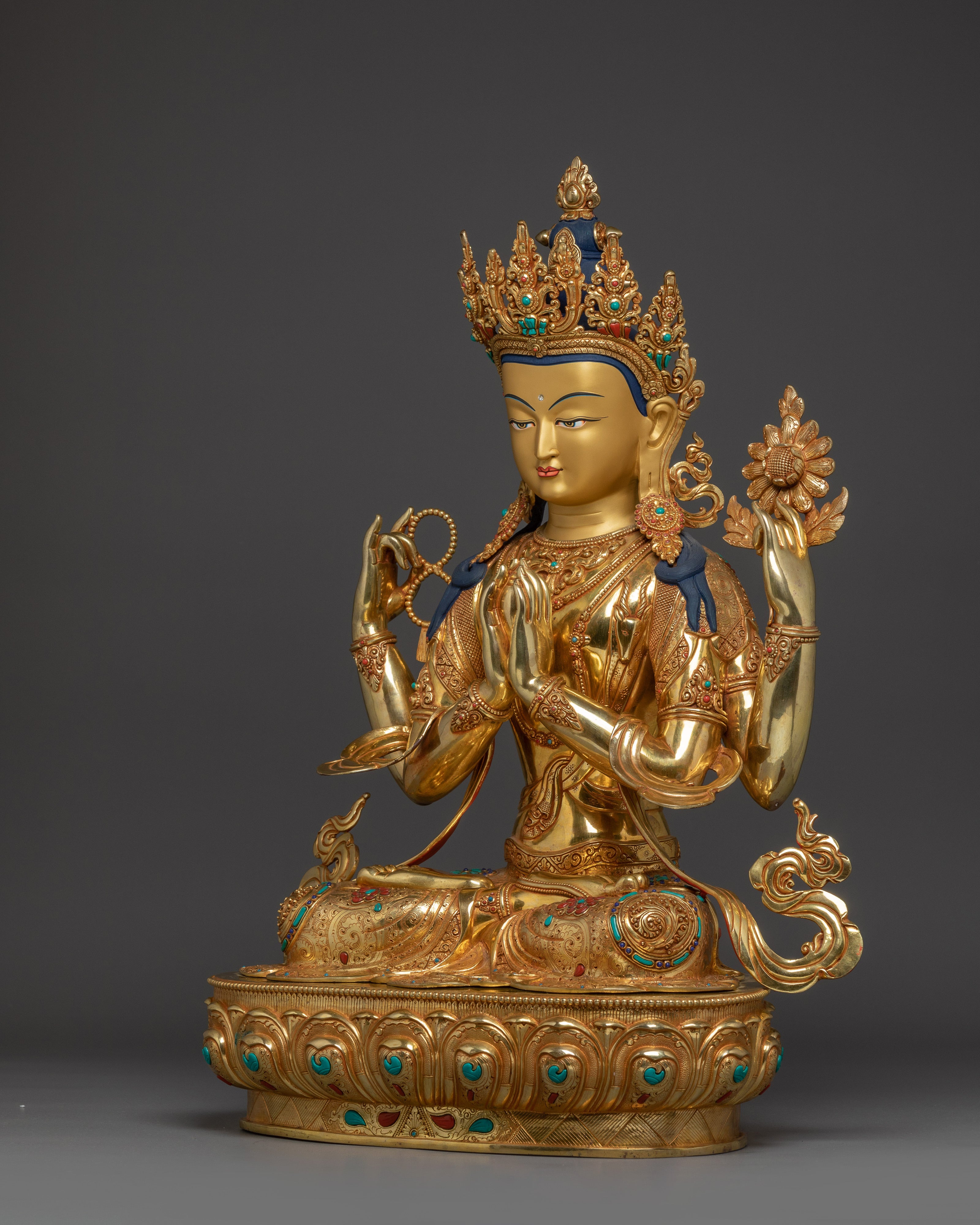 Majestic Chenrezig Bodhisattva Statue | Embodiment of Compassion