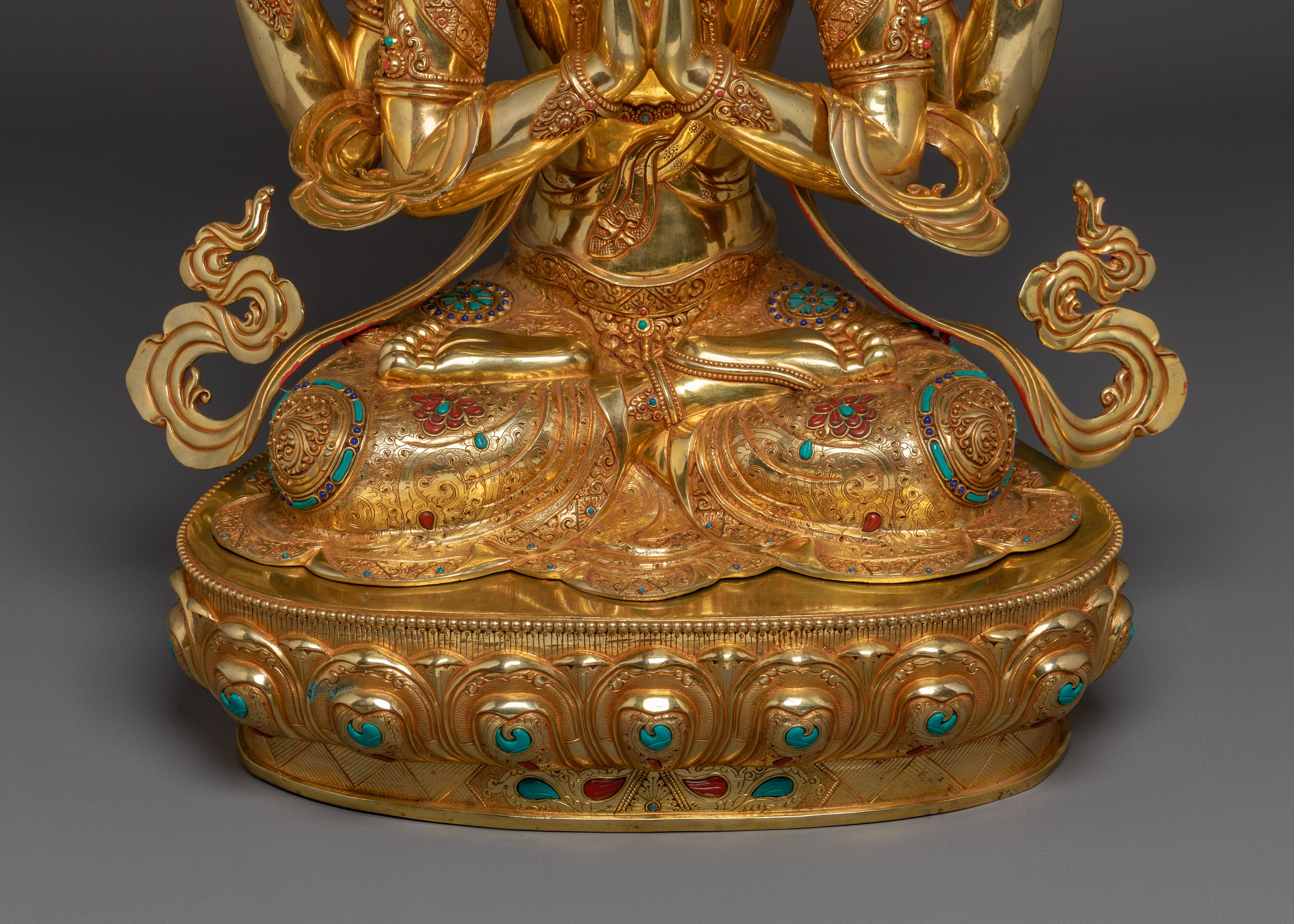 Majestic Chenrezig Bodhisattva Statue | Embodiment of Compassion