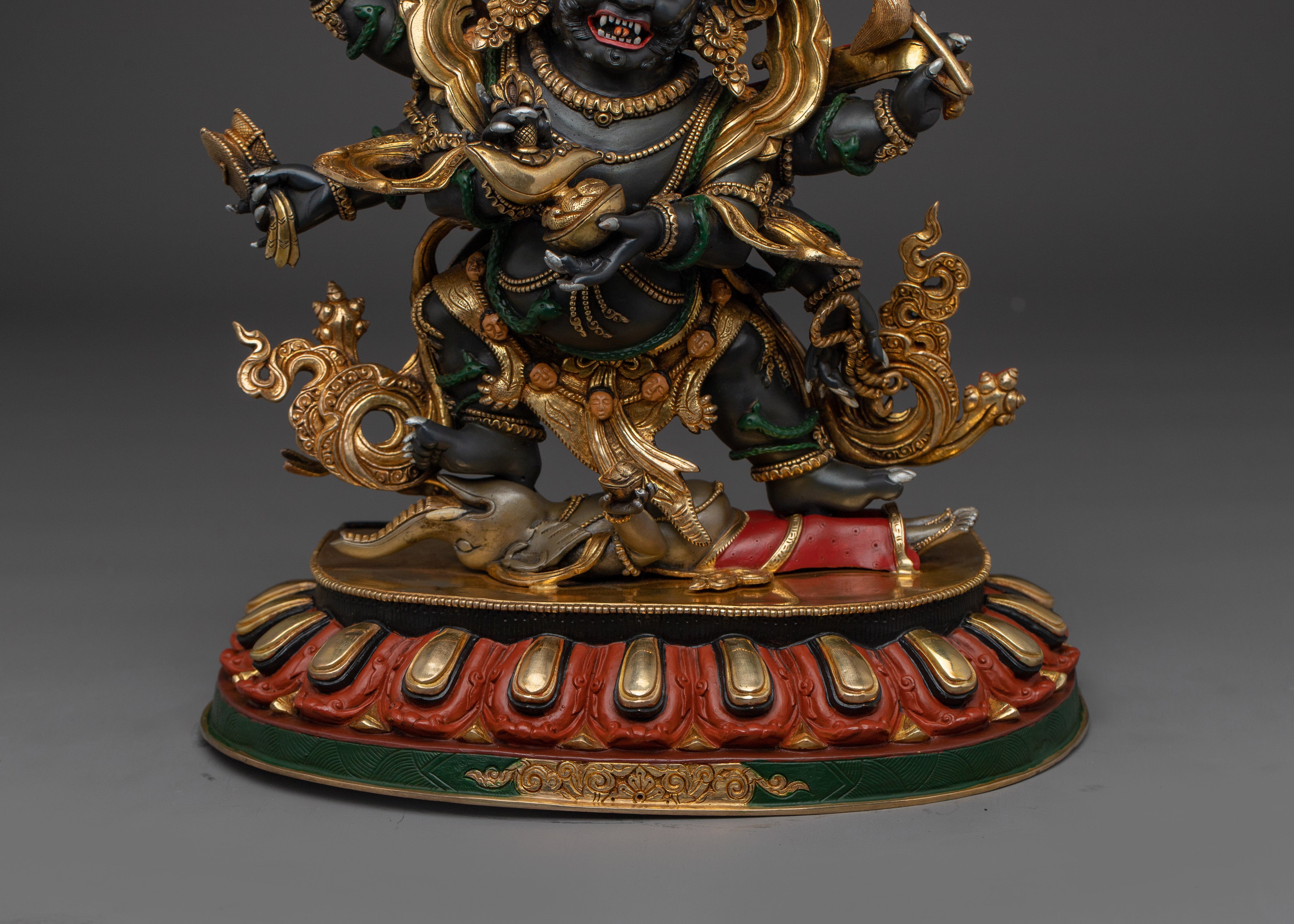 Sculpture of Six Armed Mahakala | Wrathful Protector Deity
