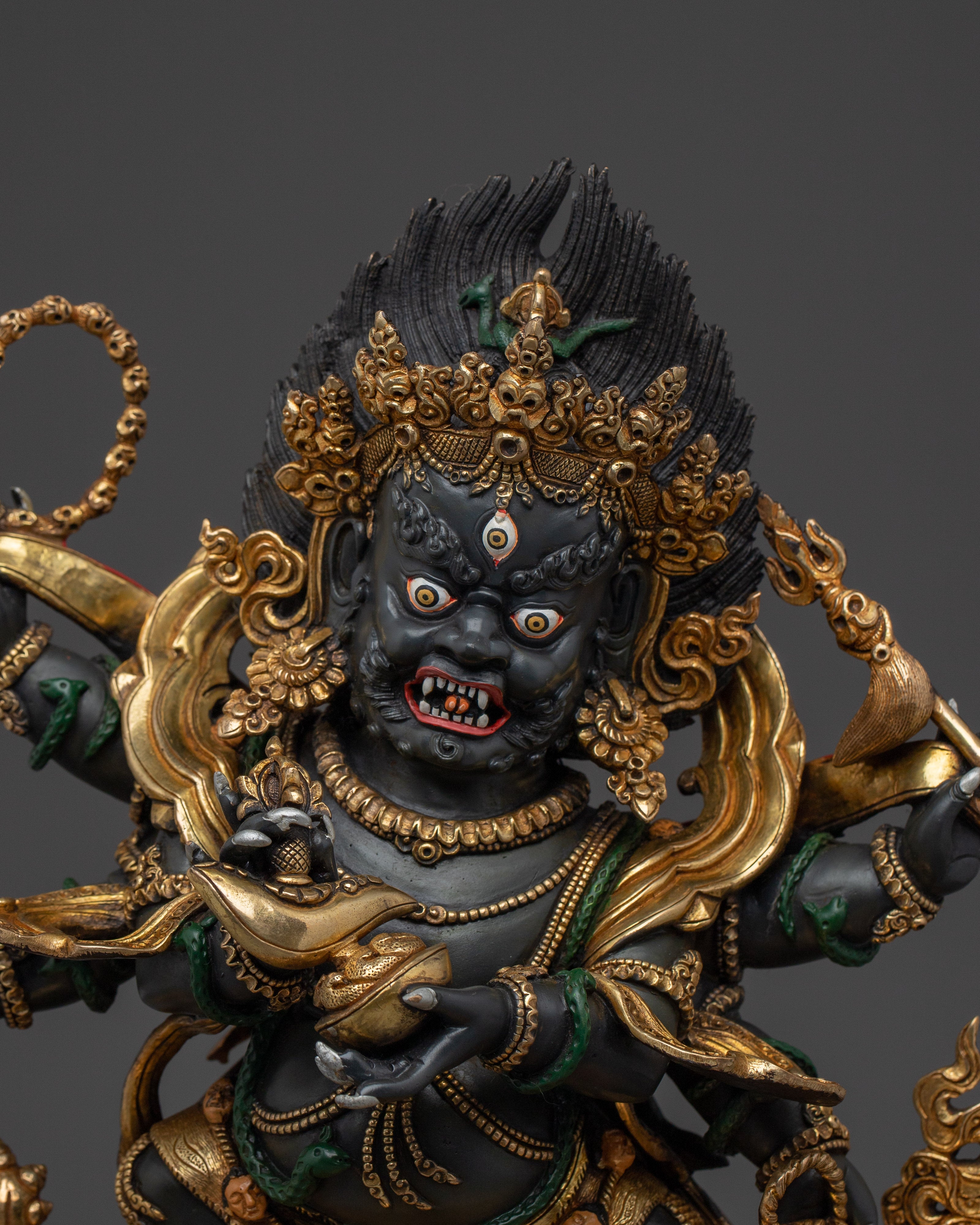 Sculpture of Six Armed Mahakala | Wrathful Protector Deity