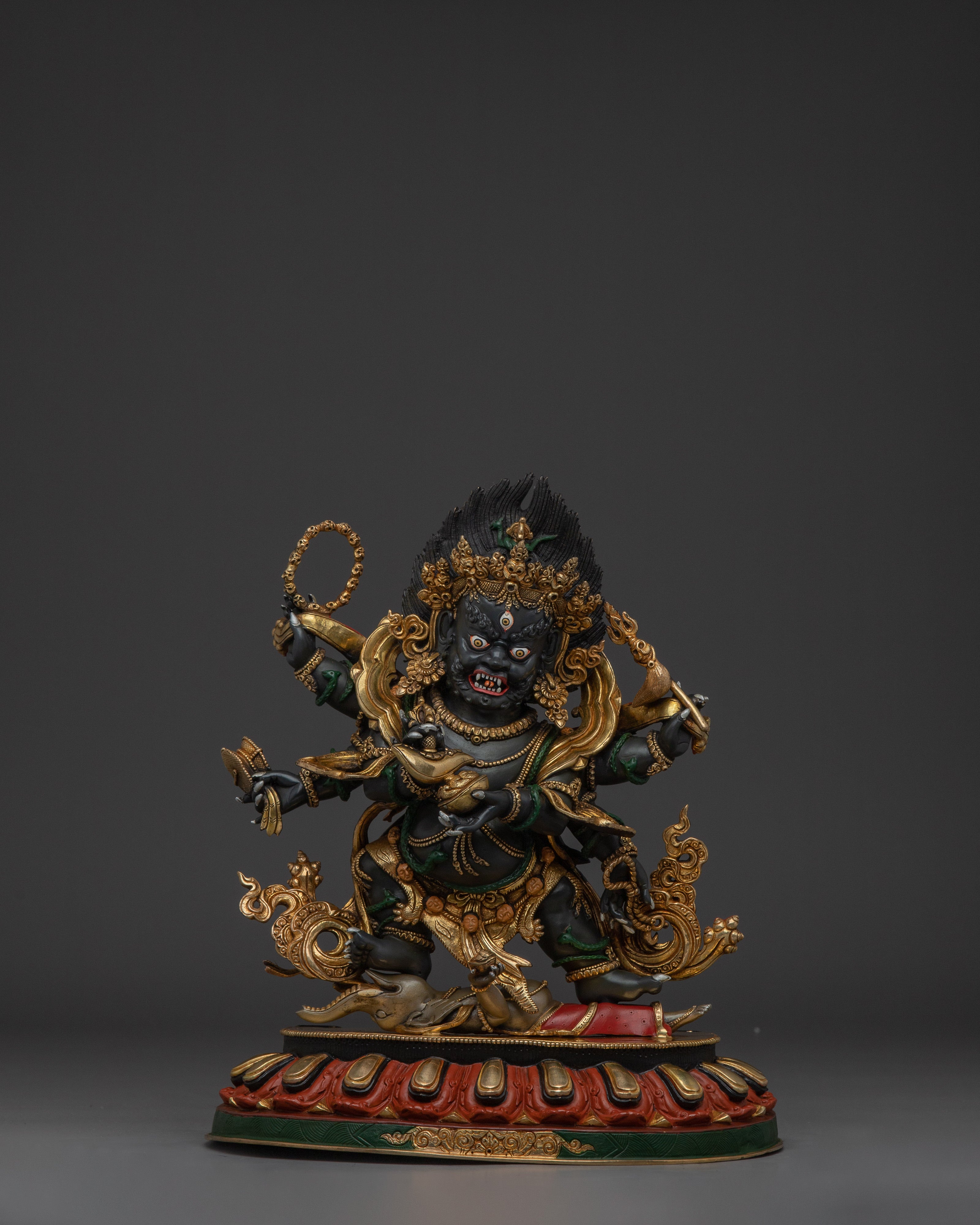 Sculpture of Six Armed Mahakala | Wrathful Protector Deity
