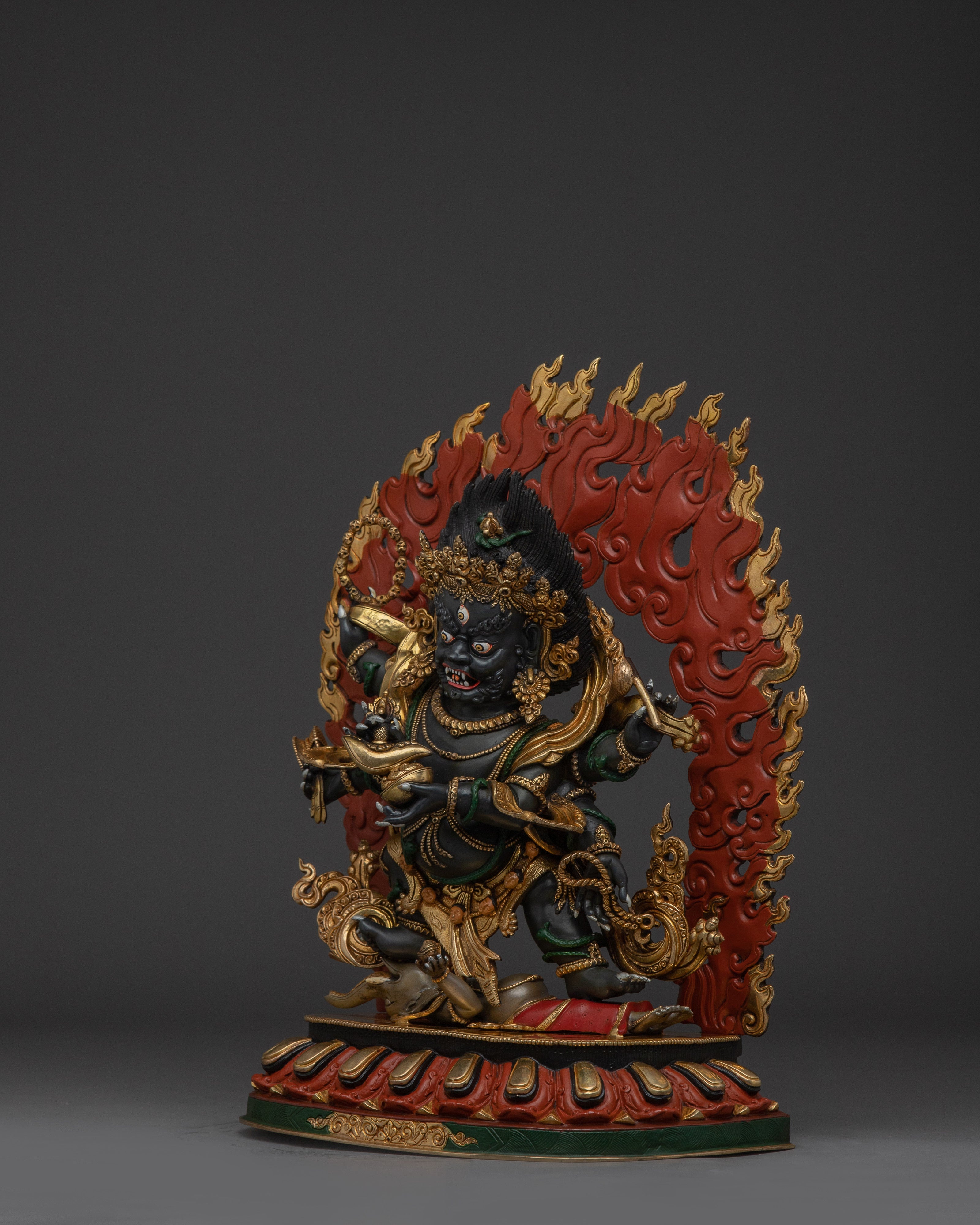 Sculpture of Six Armed Mahakala | Wrathful Protector Deity