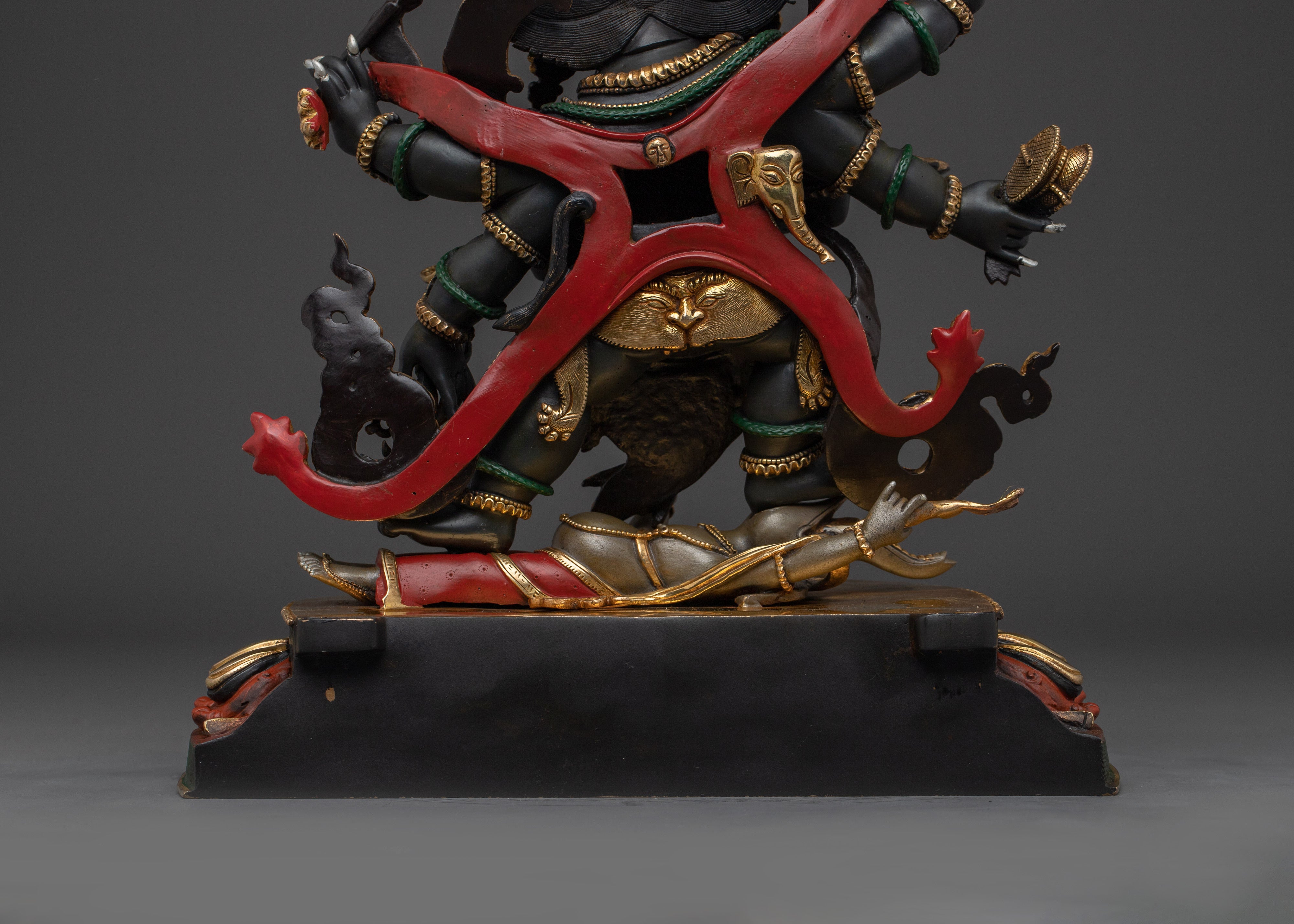Sculpture of Six Armed Mahakala | Wrathful Protector Deity