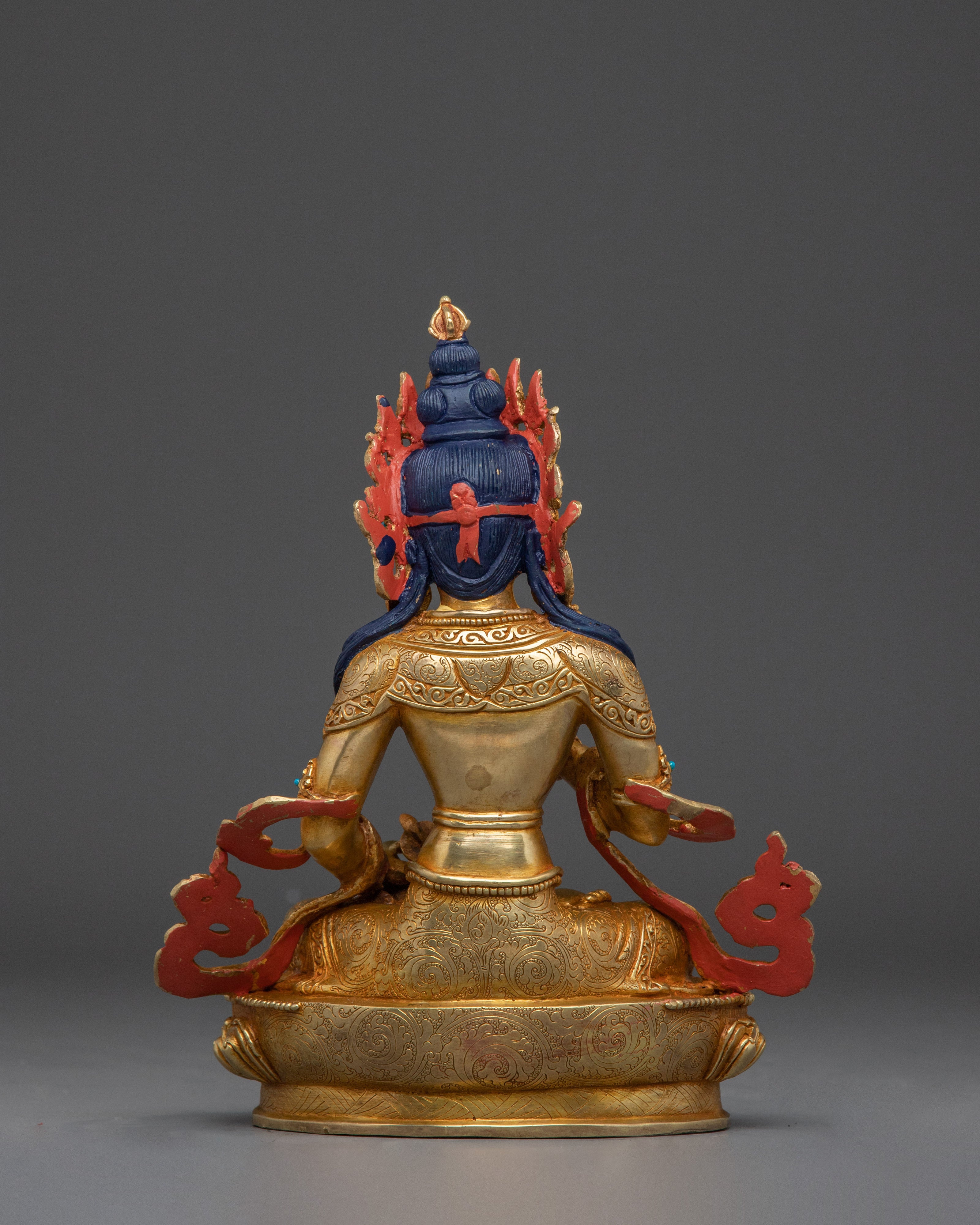 Tibetan 24K Gold Gilded Vajrasattva statue | Copper Buddhist Sculpture Spiritual Decor