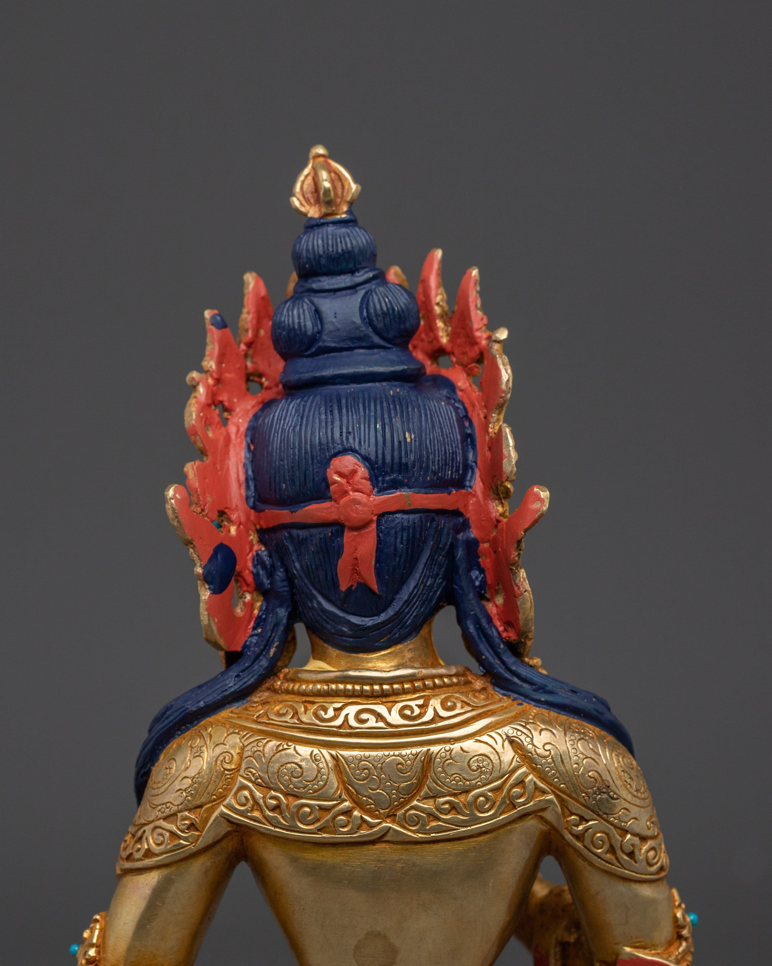 Tibetan 24K Gold Gilded Vajrasattva statue | Copper Buddhist Sculpture Spiritual Decor