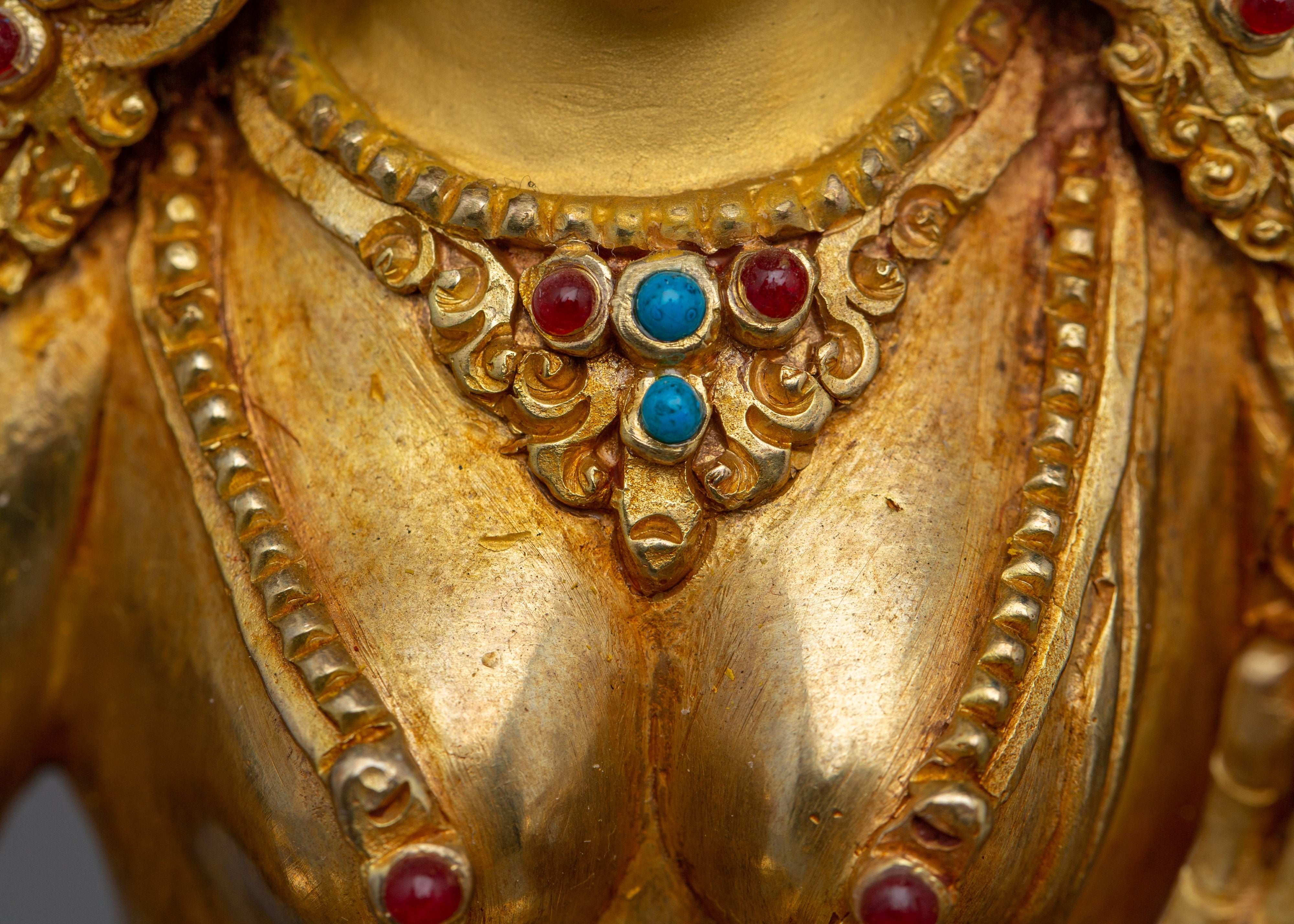 Handcrafted White Tara Copper Statue | Buddhist Figurine for Spiritual Practice