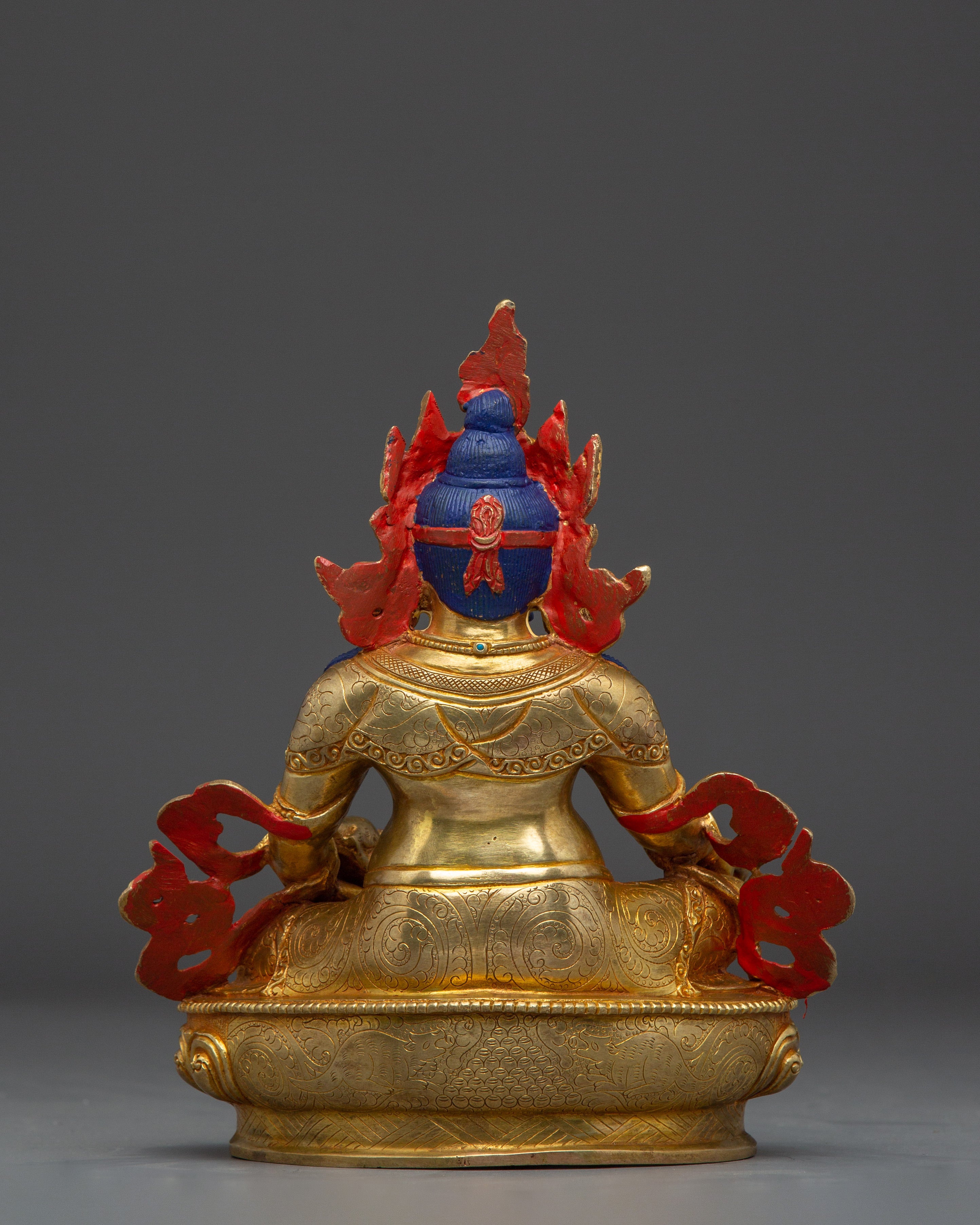 Golden Nepalese Artwork of Dzambhala | Wealth Deity of Tibetan Buddhism