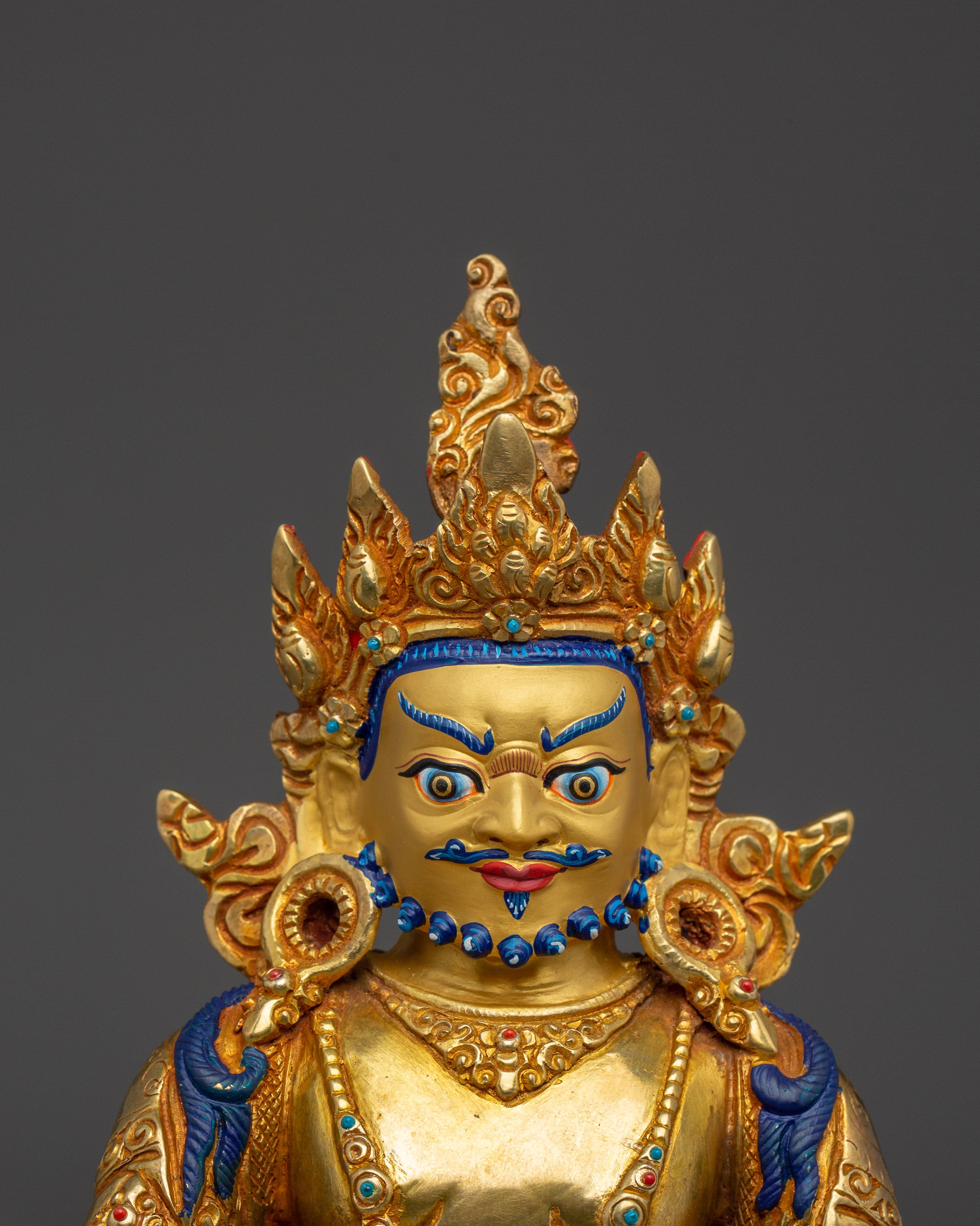 Golden Nepalese Artwork of Dzambhala | Wealth Deity of Tibetan Buddhism