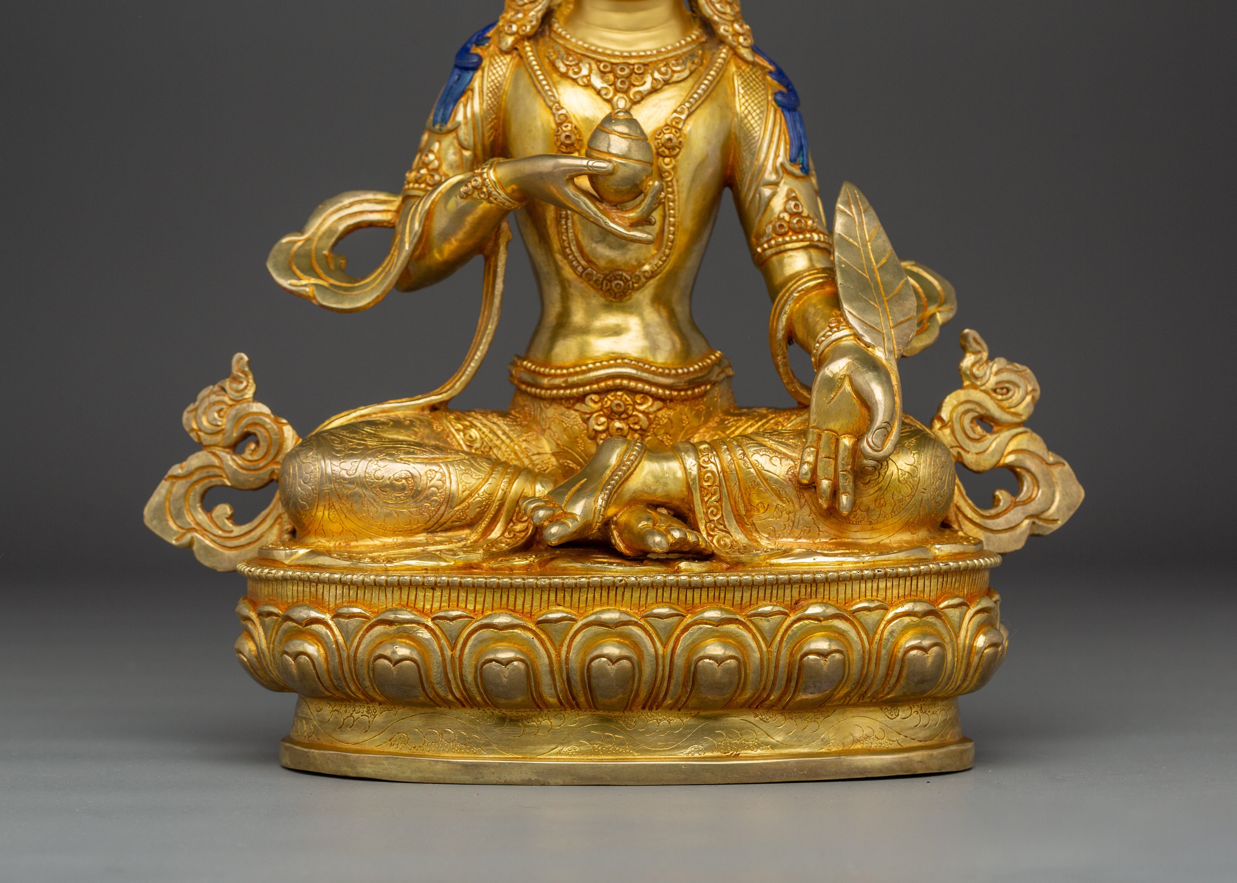 Kshitagarbha Statue Decor | 24K Gold Gilded Sculpture