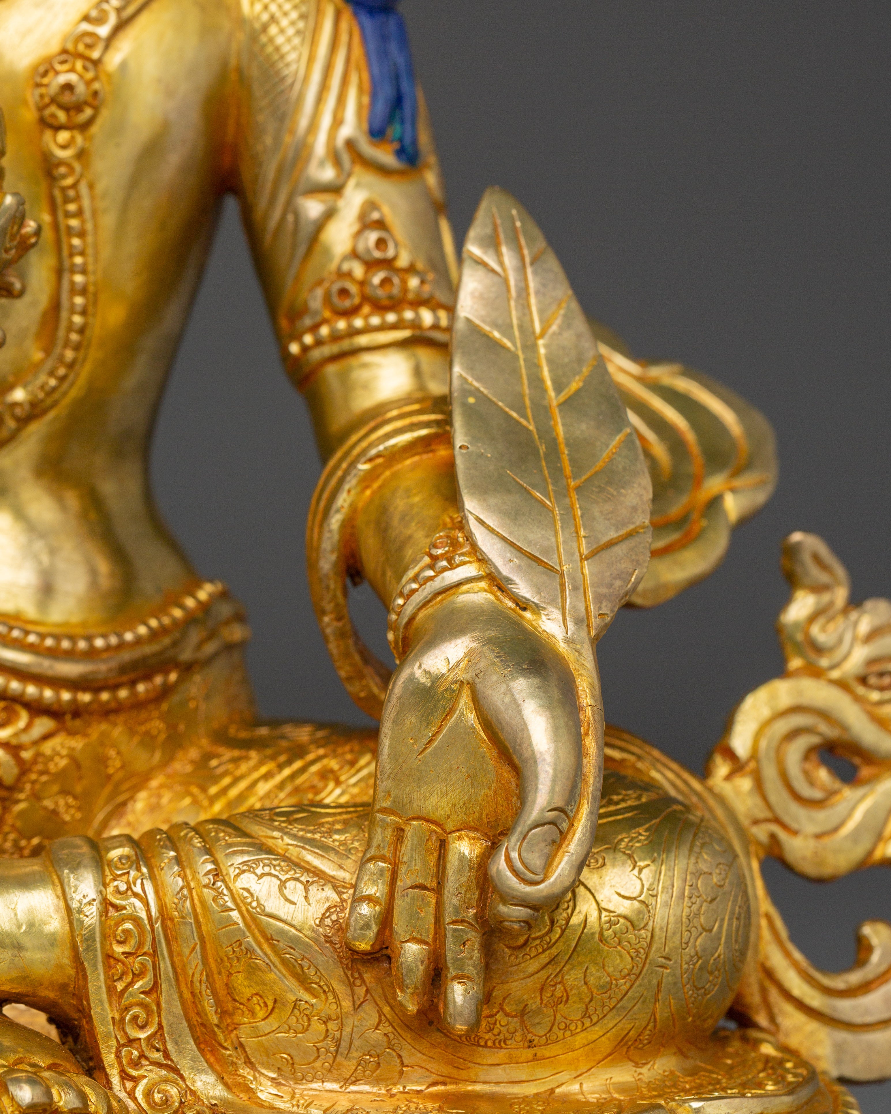 Kshitagarbha Statue Decor | 24K Gold Gilded Sculpture