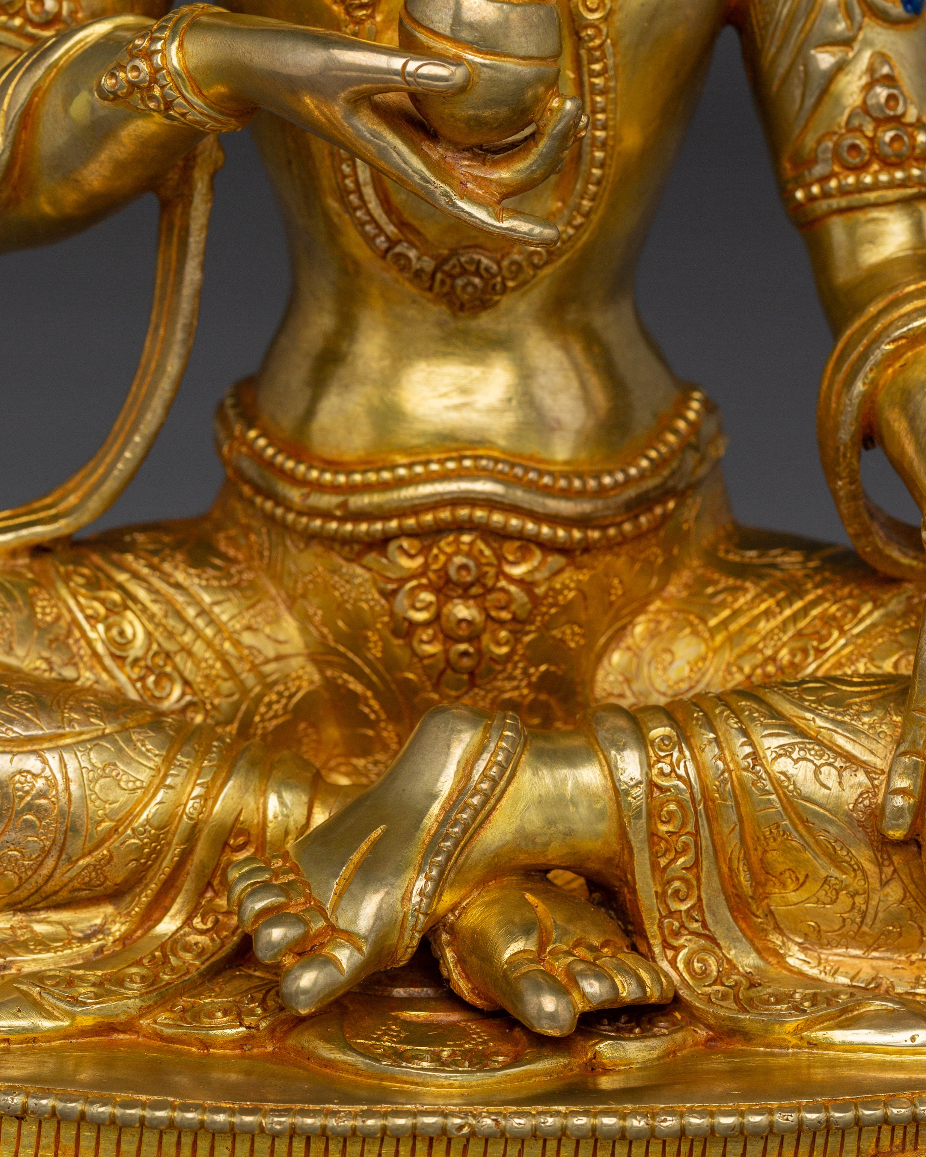 Kshitagarbha Statue Decor | 24K Gold Gilded Sculpture