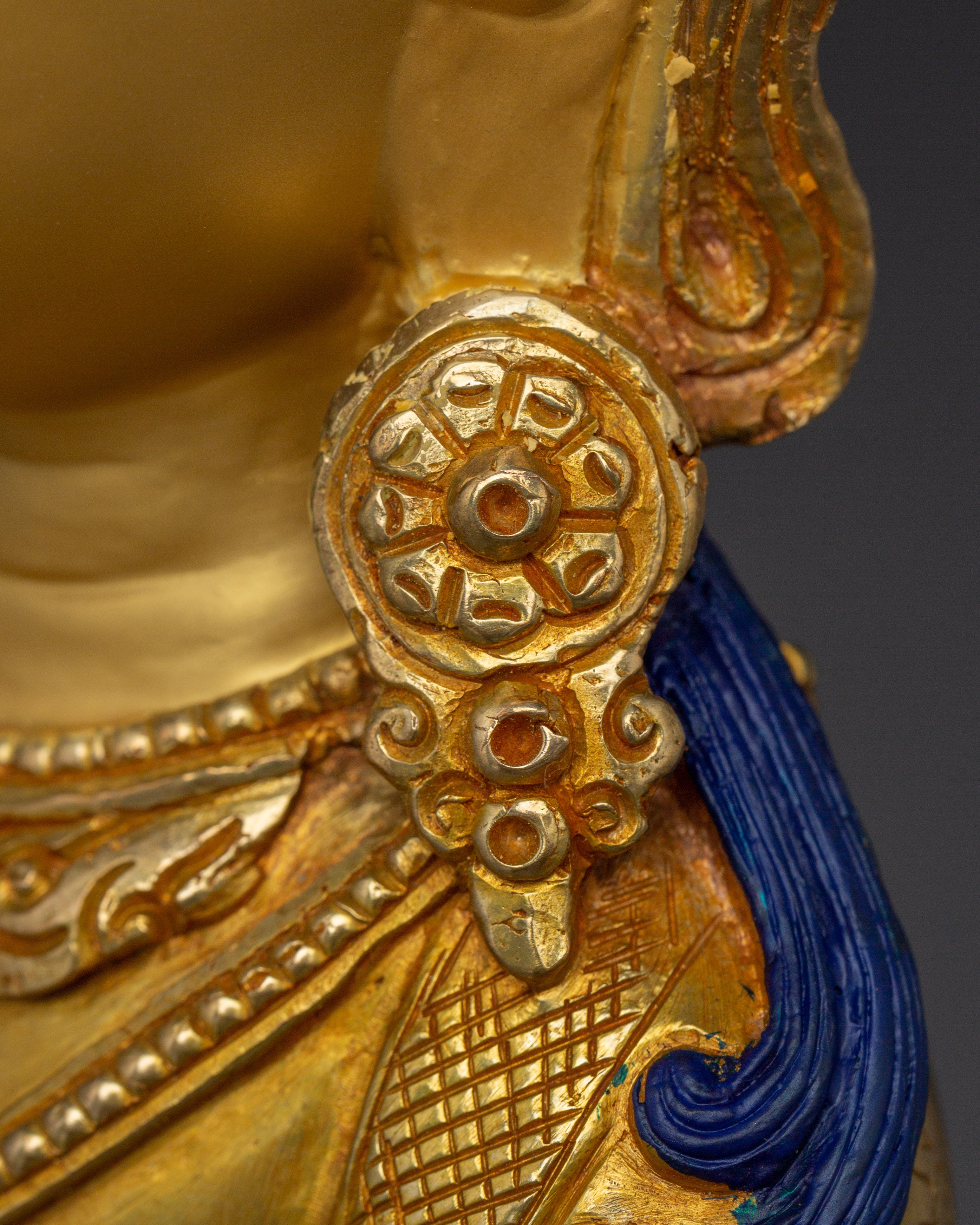 Kshitagarbha Statue Decor | 24K Gold Gilded Sculpture