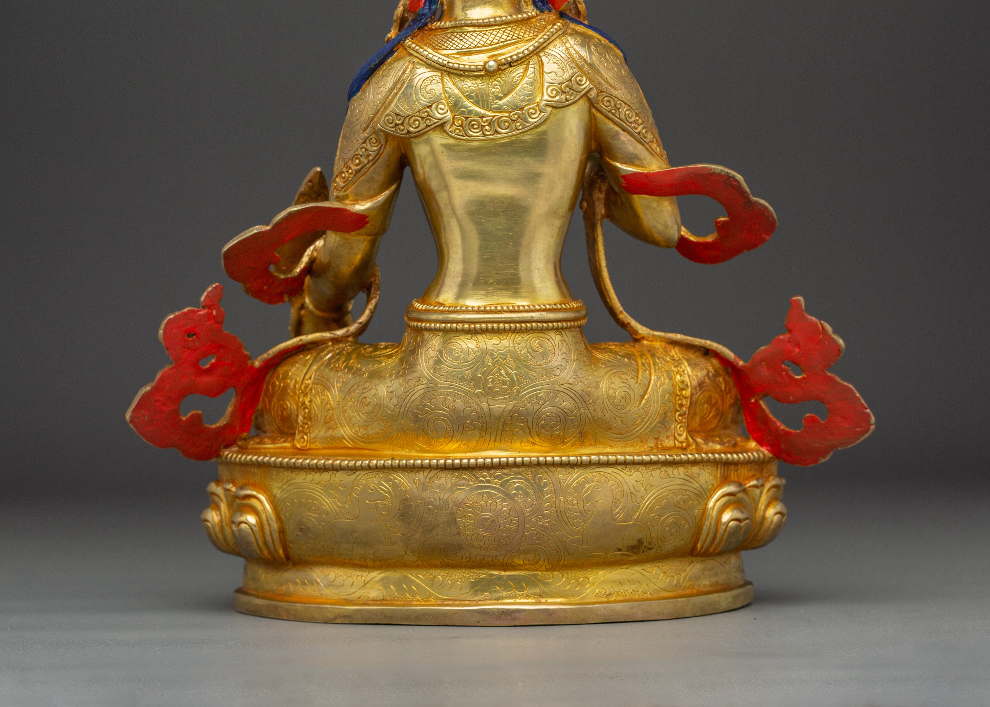 Kshitagarbha Statue Decor | 24K Gold Gilded Sculpture