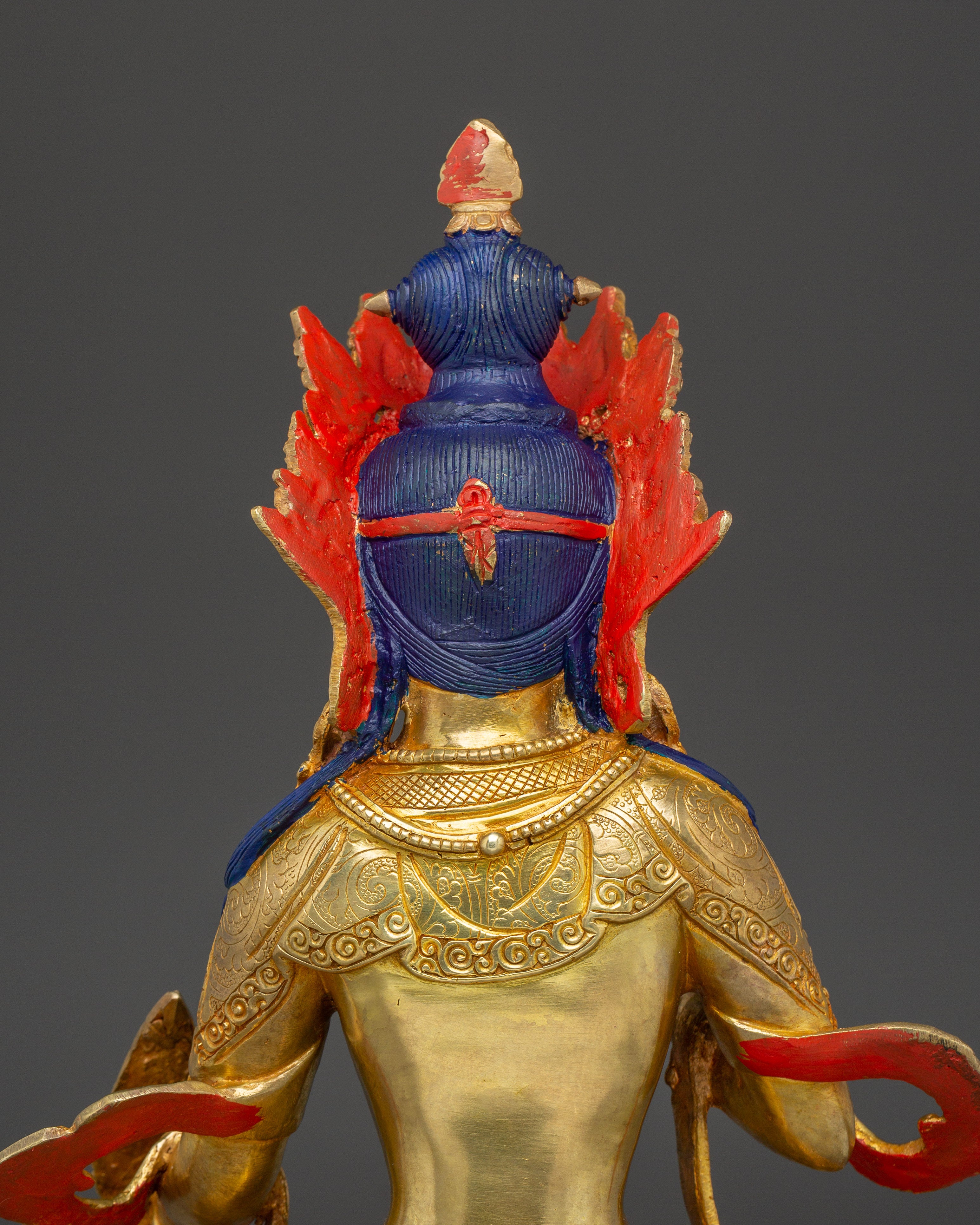 Kshitagarbha Statue Decor | 24K Gold Gilded Sculpture