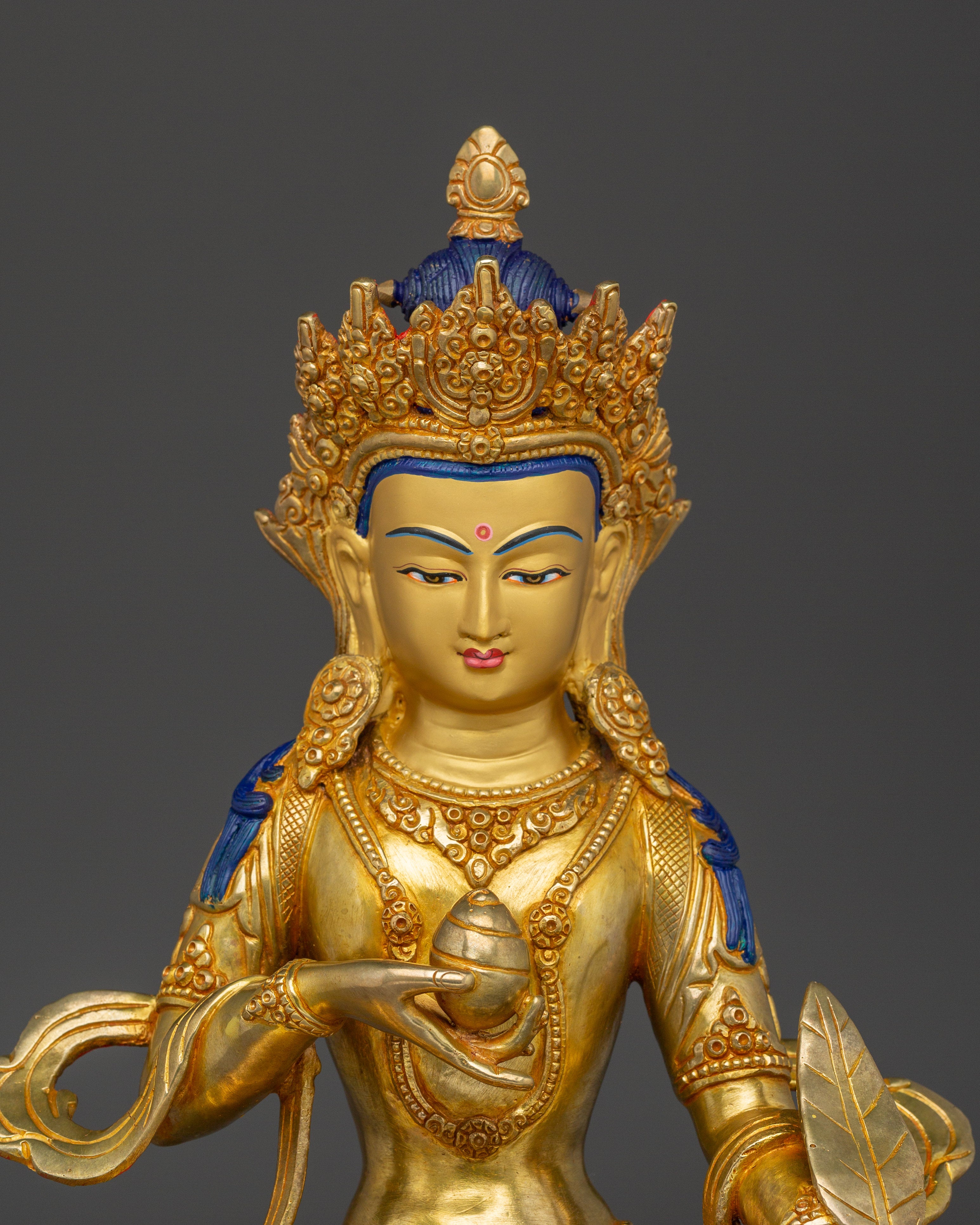Kshitagarbha Statue Decor | 24K Gold Gilded Sculpture