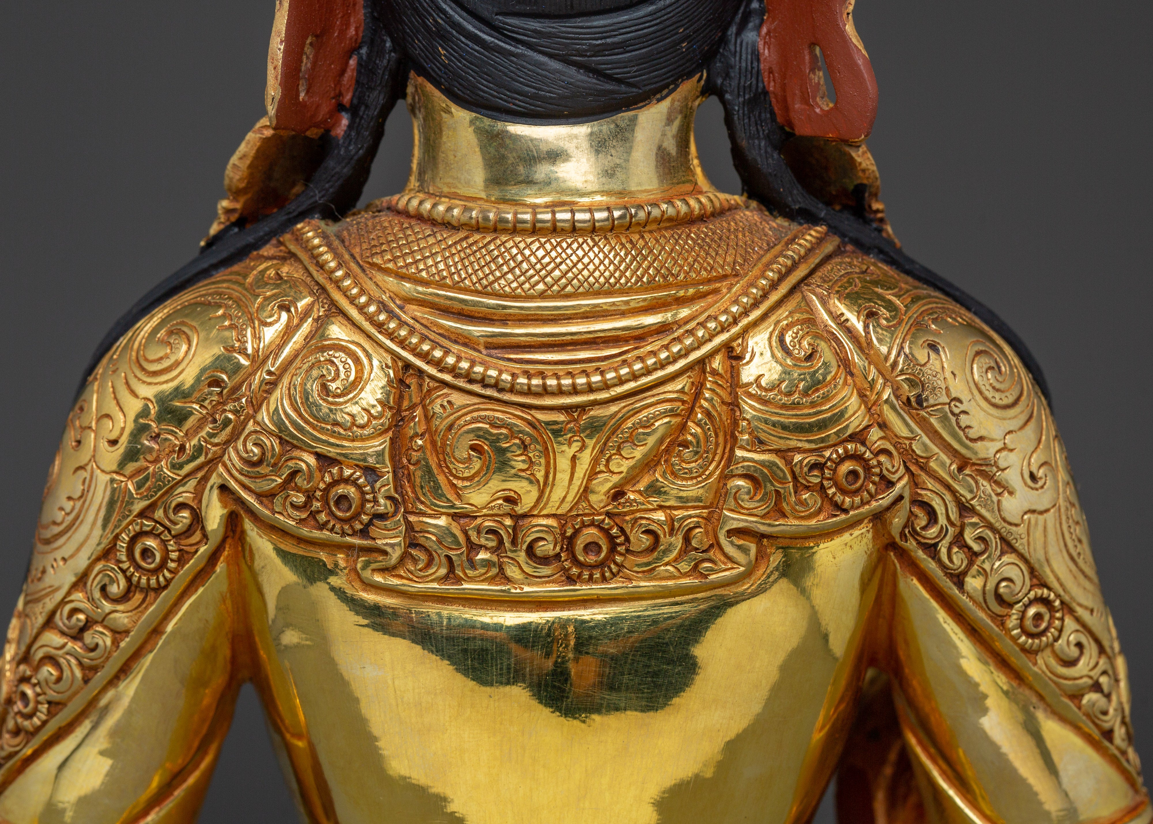 Golden Ksitigarbha Statue | Divine Bodhisattva Being