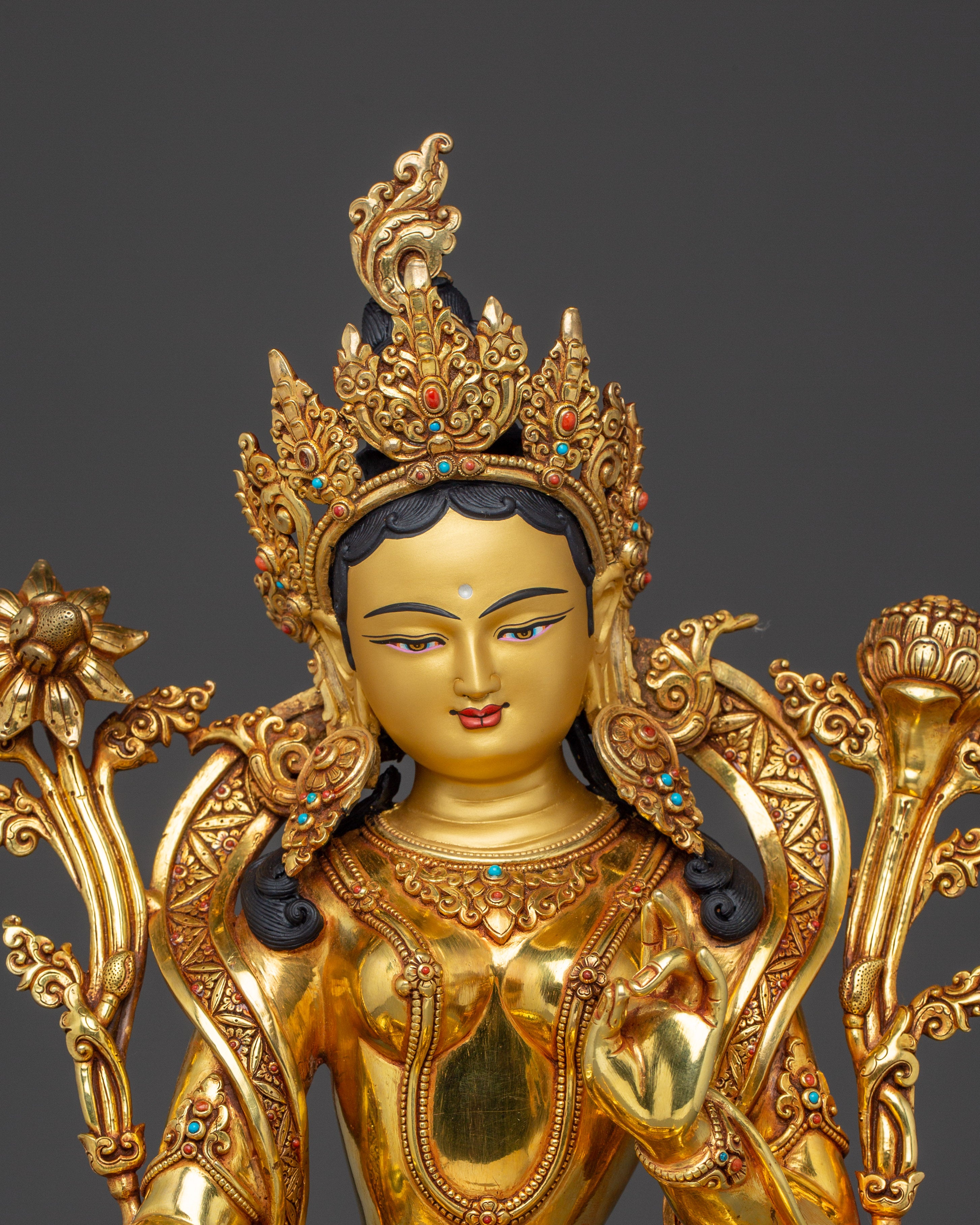 Peaceful Shyama Tara Statue | Green Tara - Swift Savior Deity
